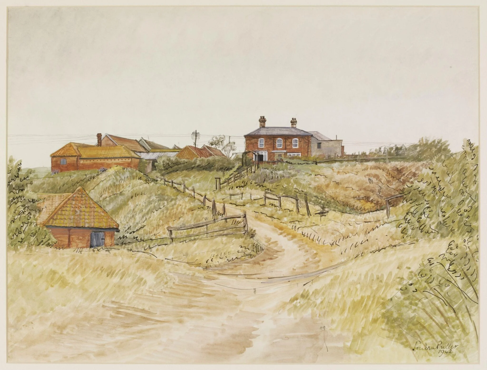 The Valley Farm, near Sudbourne, by Louisa Puller, watercolor, 1942