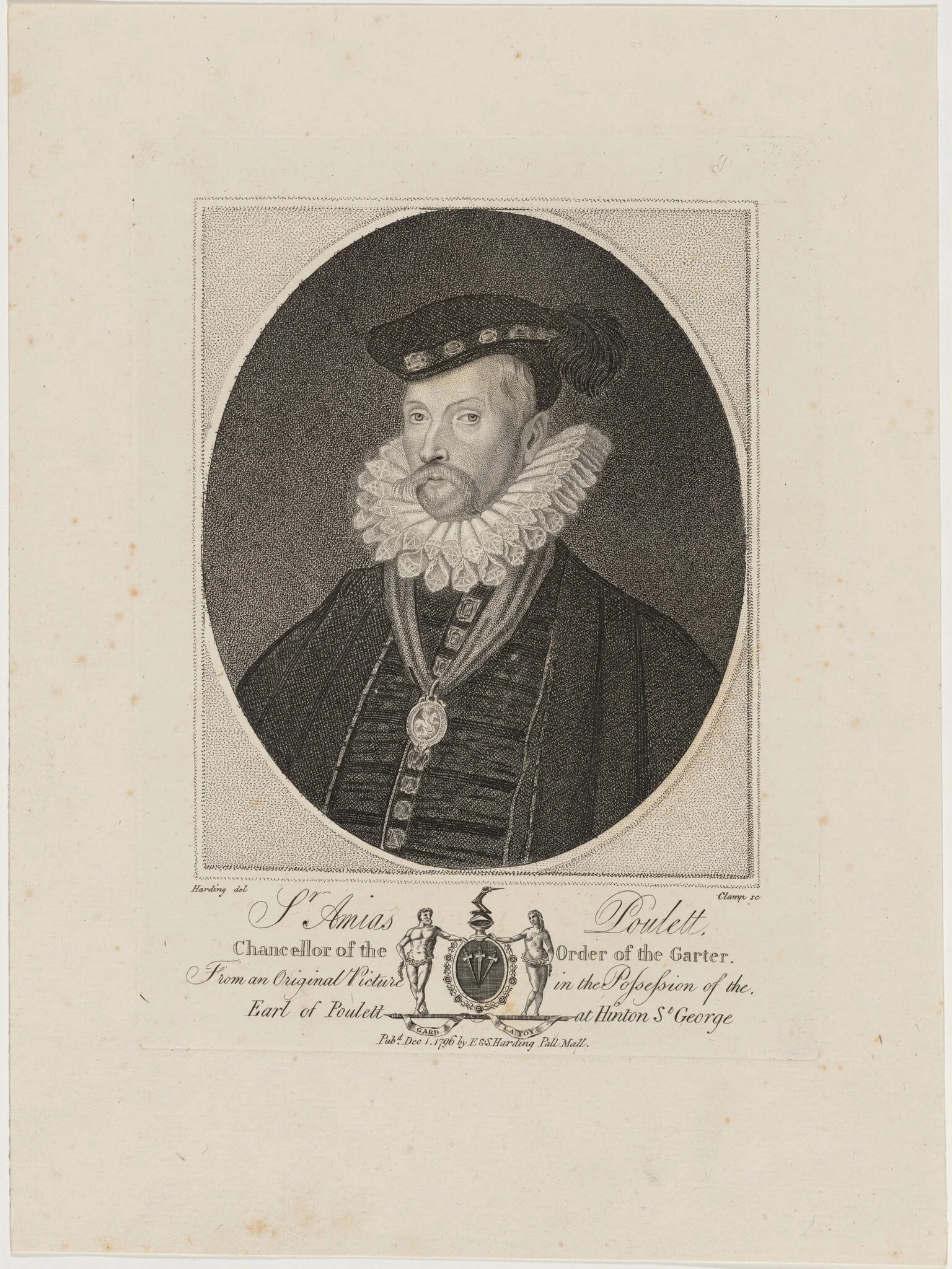 Sir Amias Poulett, by R. Clamp, 1796