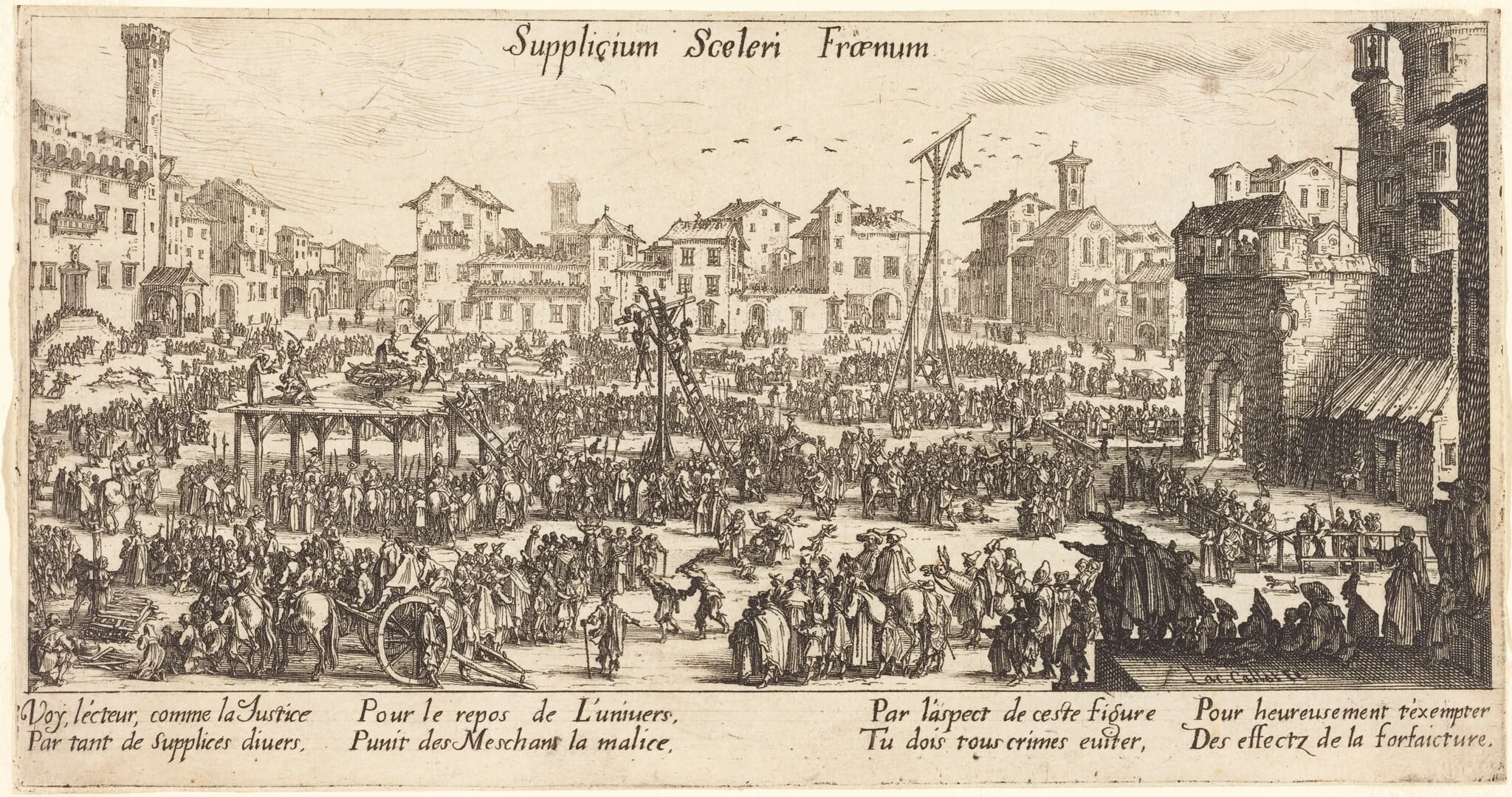 The Punishments, by Jacques Callot, ink, 1629