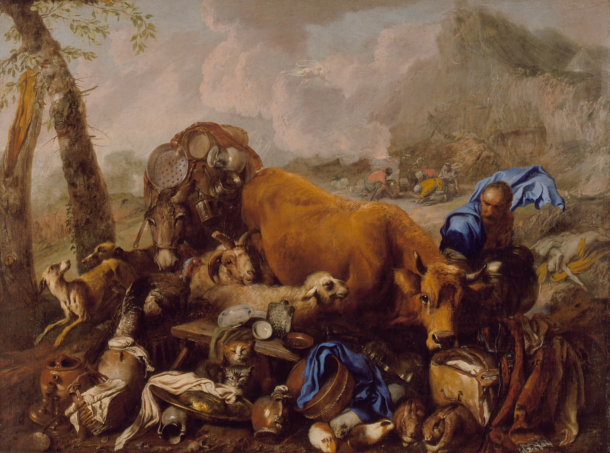 Noah's Sacrifice after the Deluge, by Unknown, unspecified, 1650