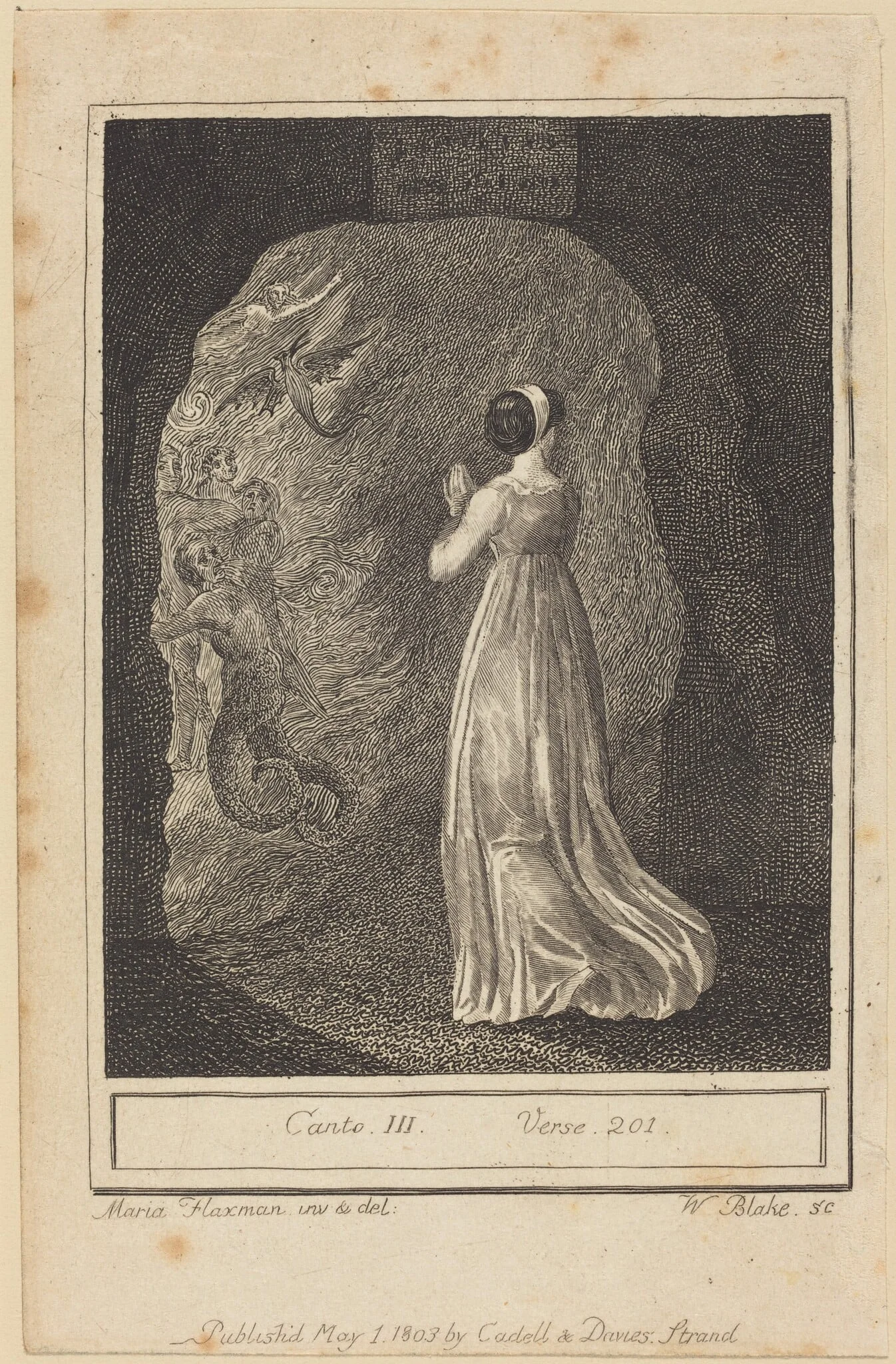 Canto III, Verse 201, by William Blake, ink, 1803