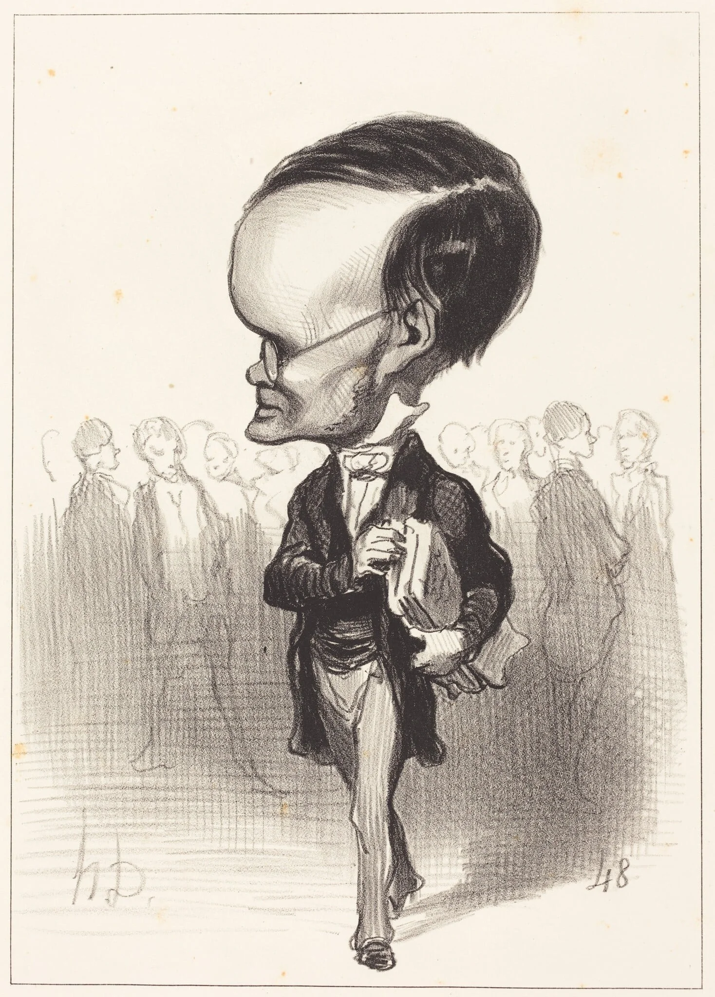 Arm. Jacques Lherbette, by Honoré Daumier, ink, 1849