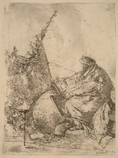 Philosopher Seated, with Globe, Book, and Compass