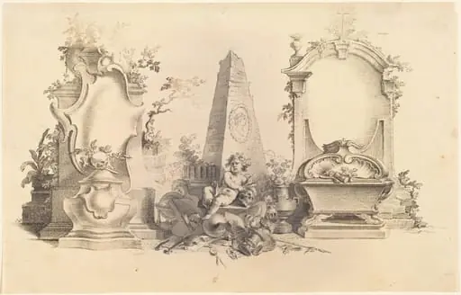 Cartouche Moderne with Emblems of Death