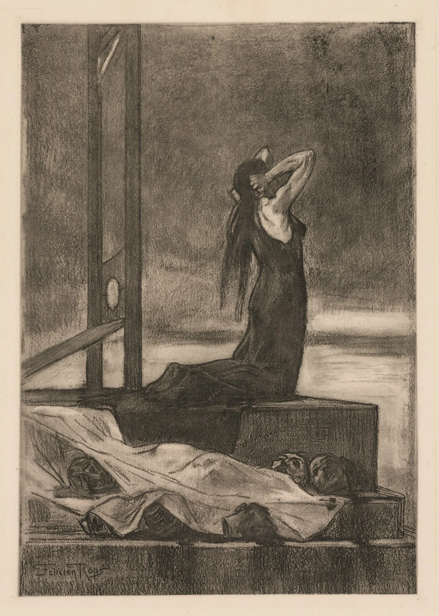 Capital Punishment: The Pain of Death (Todesstrafe: La peine de mort), by Félicien Rops, 1880