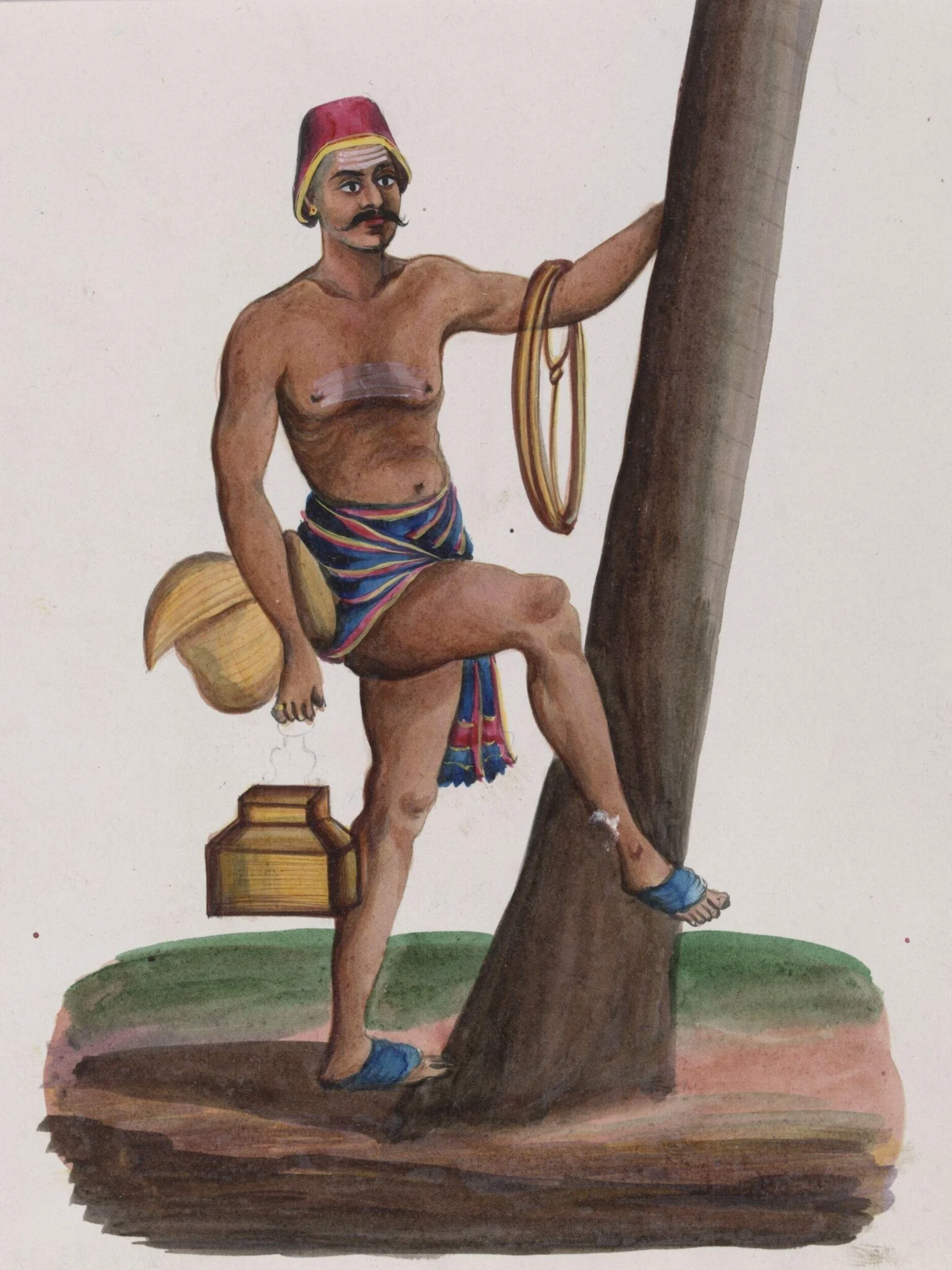 A toddy-tapper, by Unknown, paint, 1870