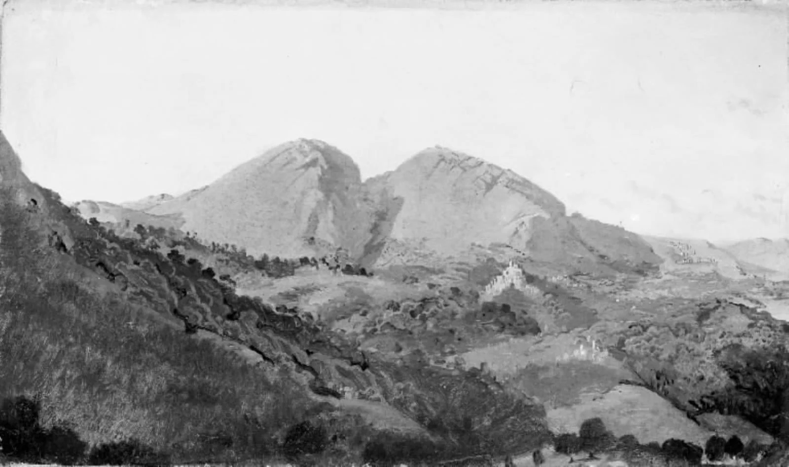 View Towards the Mammell Mountains (Monti Ruffi) near Olevano, by Unknown, 1836
