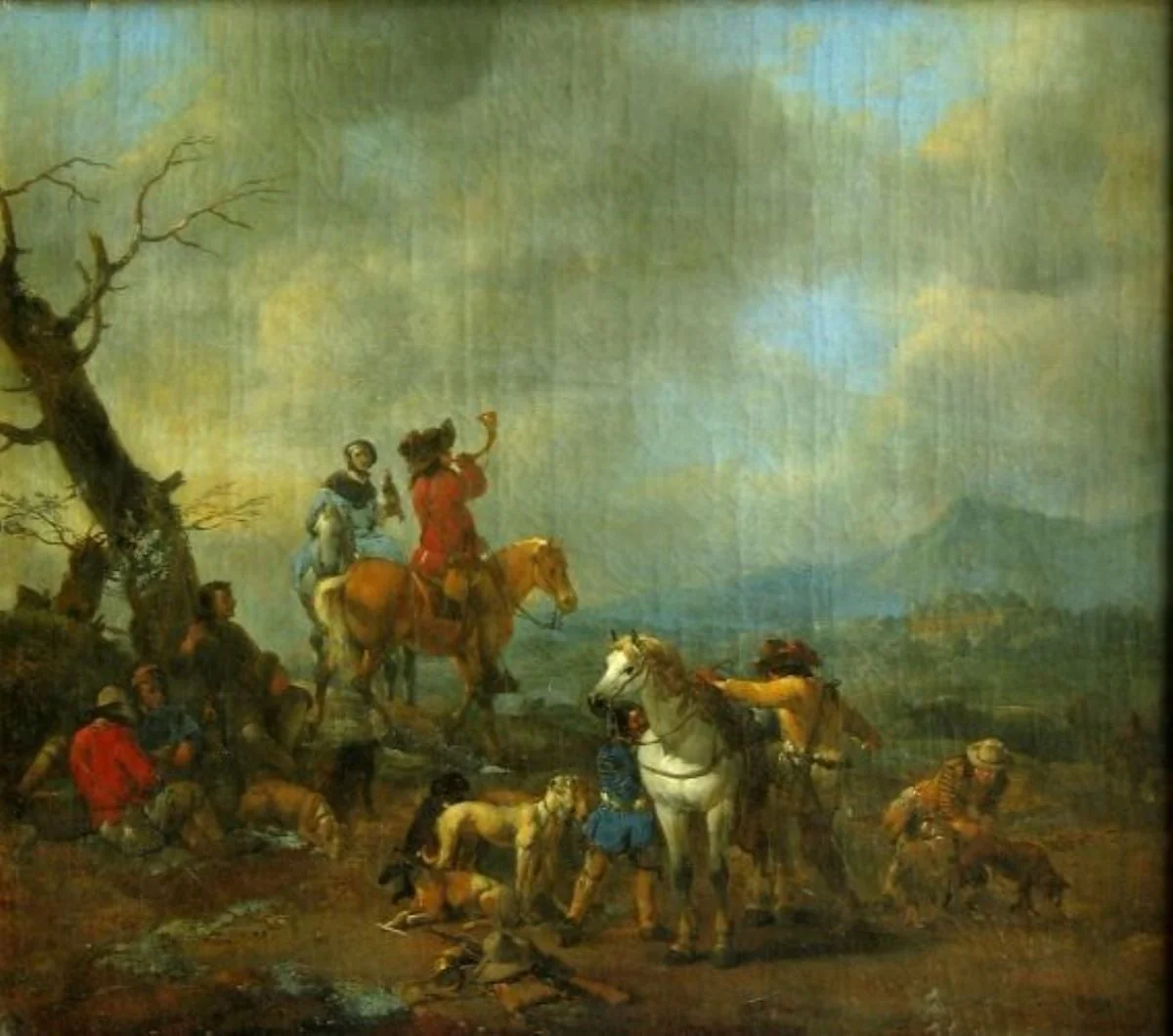 Plecare la vânătoare, by Jan Lingelbach, unspecified