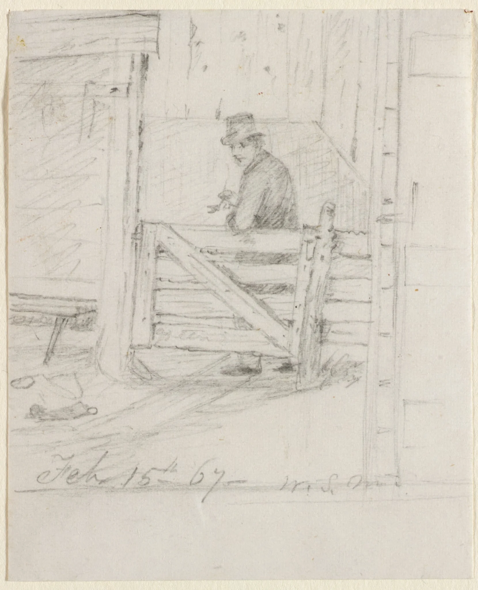 Resting on the Fence, by William Sidney Mount, 1867