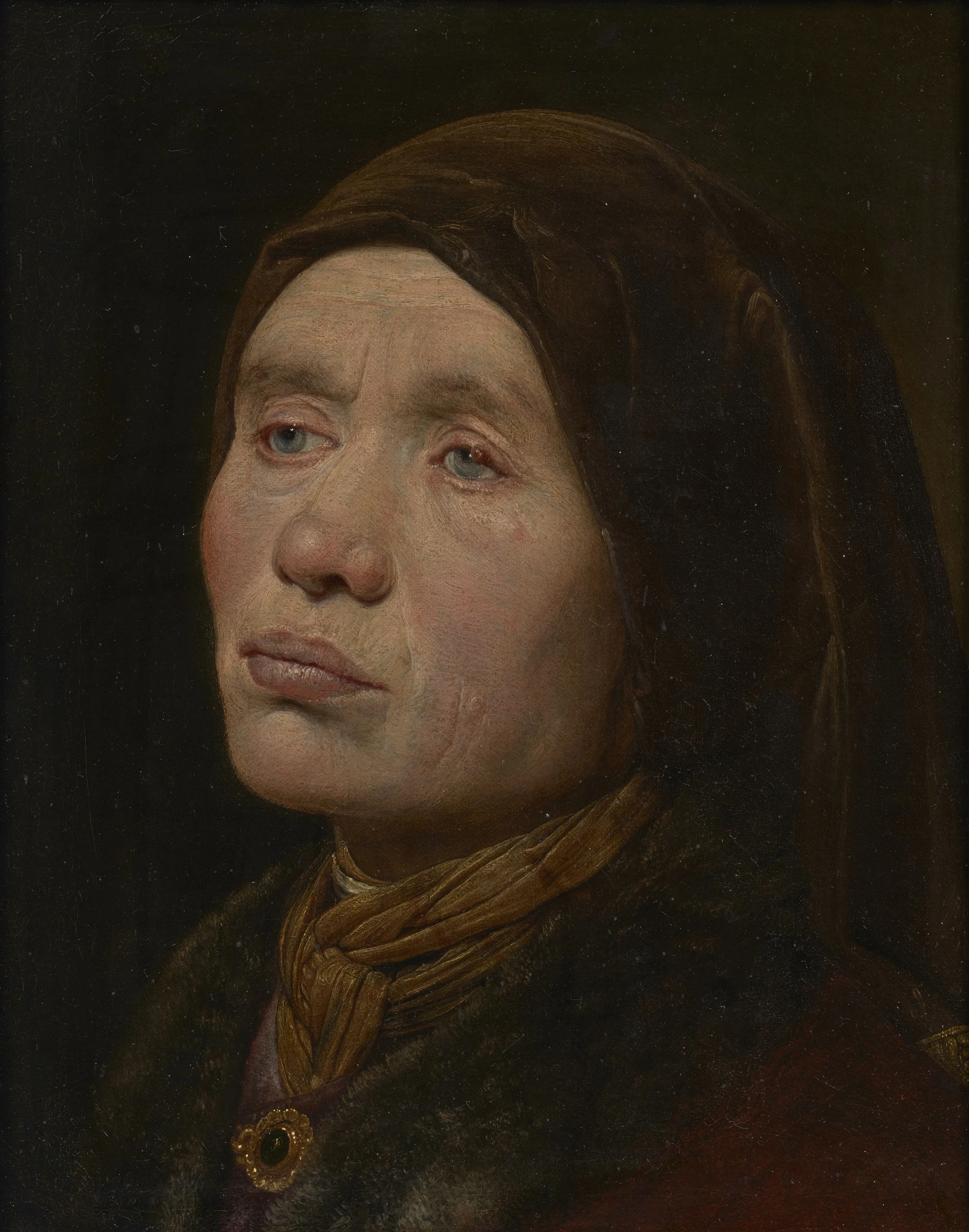 Portrait of a woman facing left