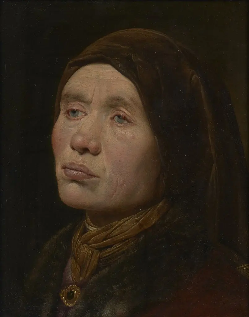 Portrait of a woman facing left