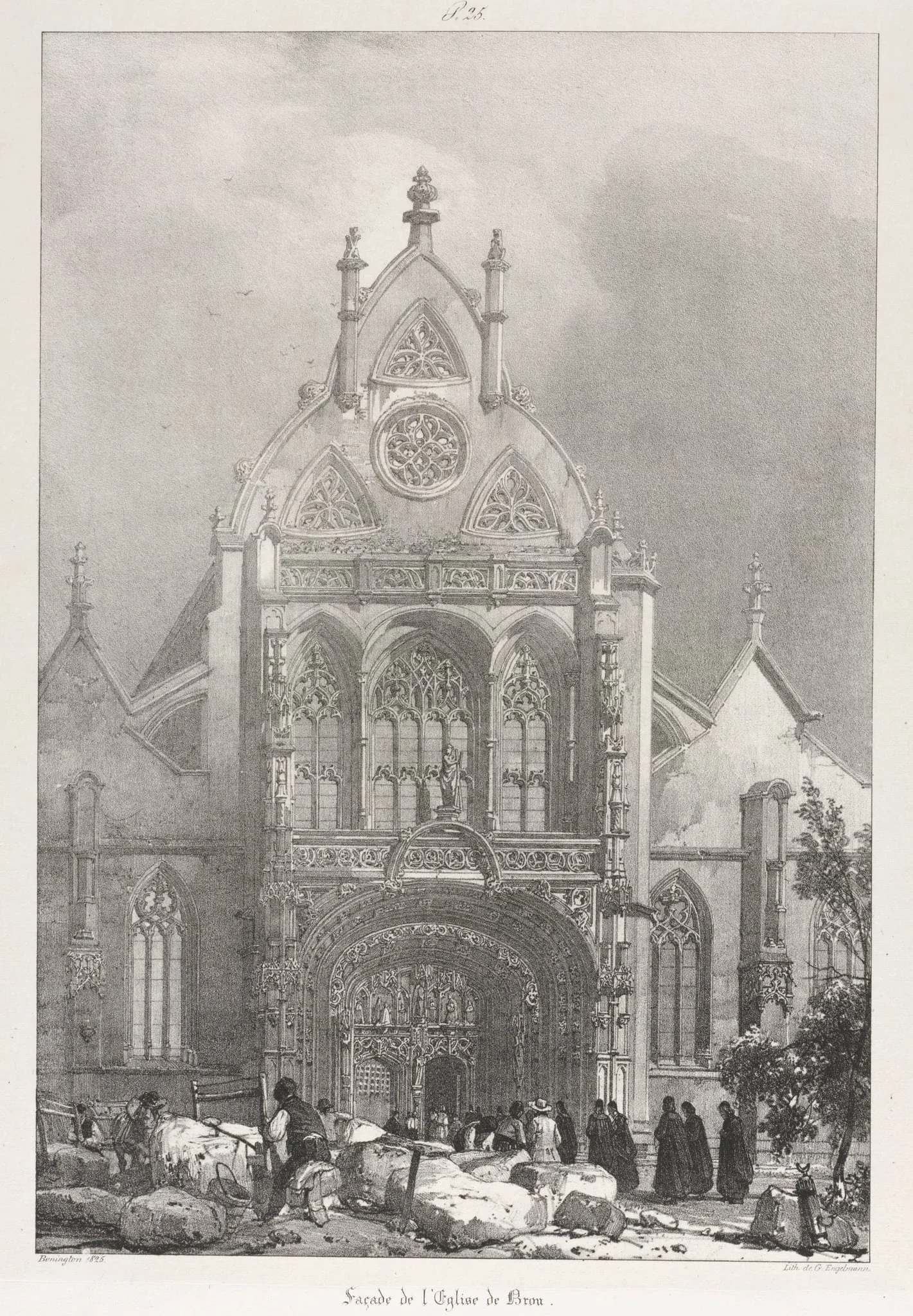 Picturesque and Romantic Trips in Old France, Franche-Compté: Front of the Church at Brou