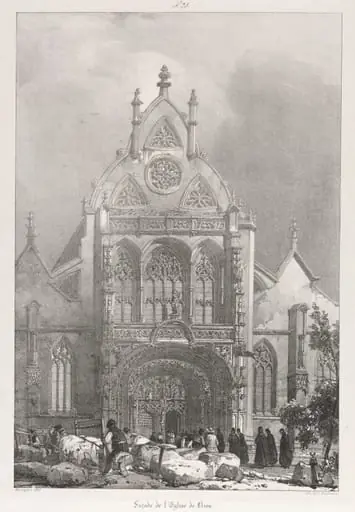 Picturesque and Romantic Trips in Old France, Franche-Compté: Front of the Church at Brou