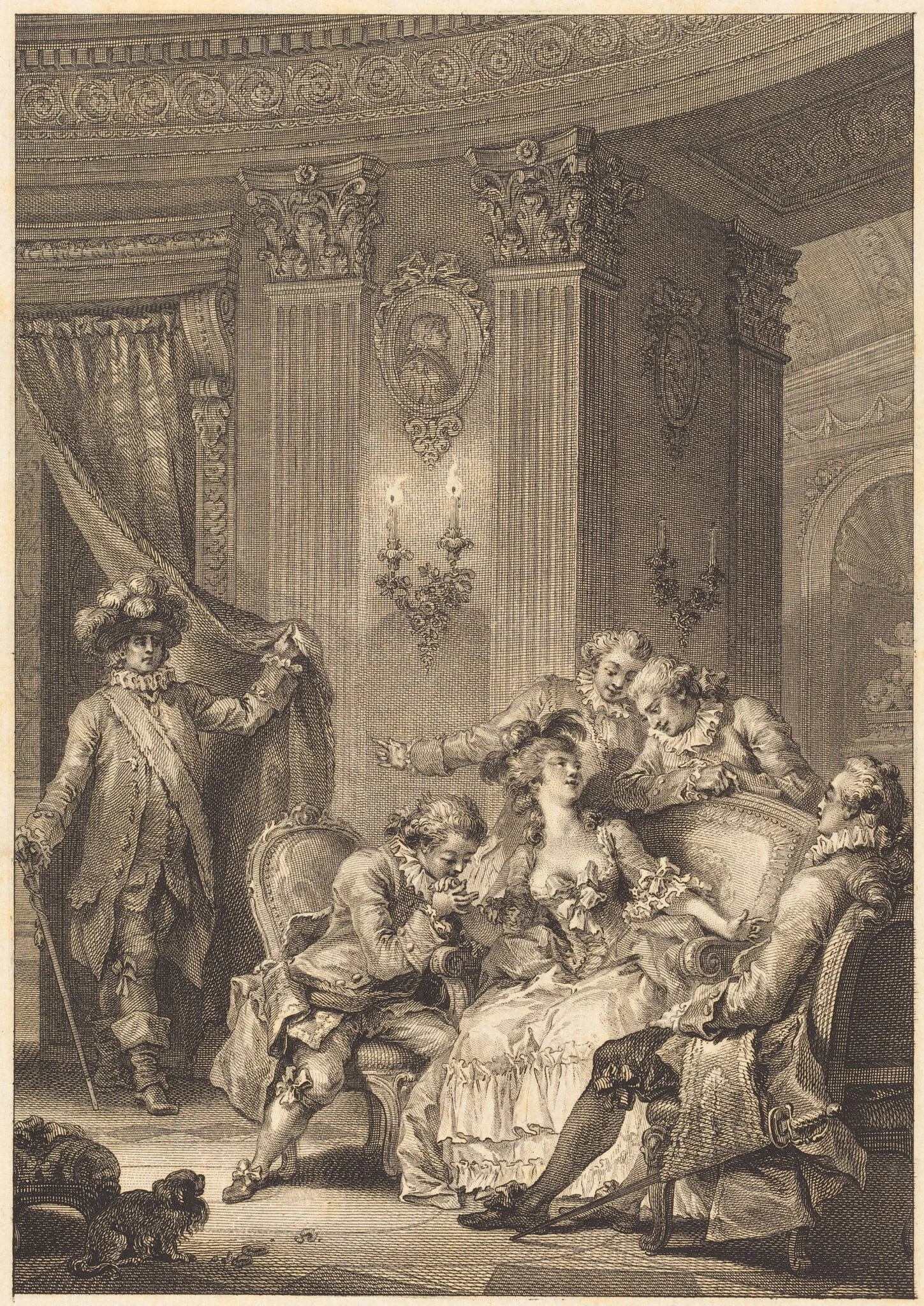 Le mari confesseur, by Antoine-Jean Duclos, ink, 1776
