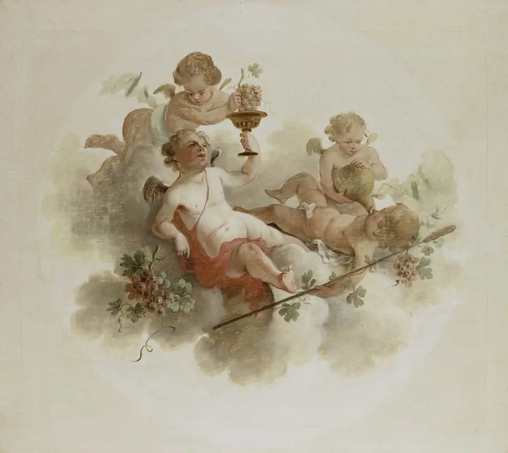 Four Putti with Grapes
