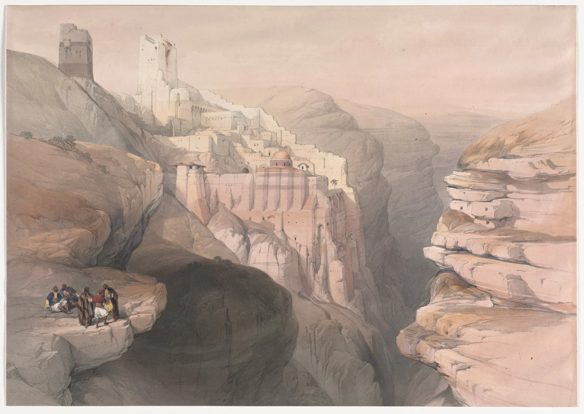 Convent of St. Saba, by David Roberts, 1839