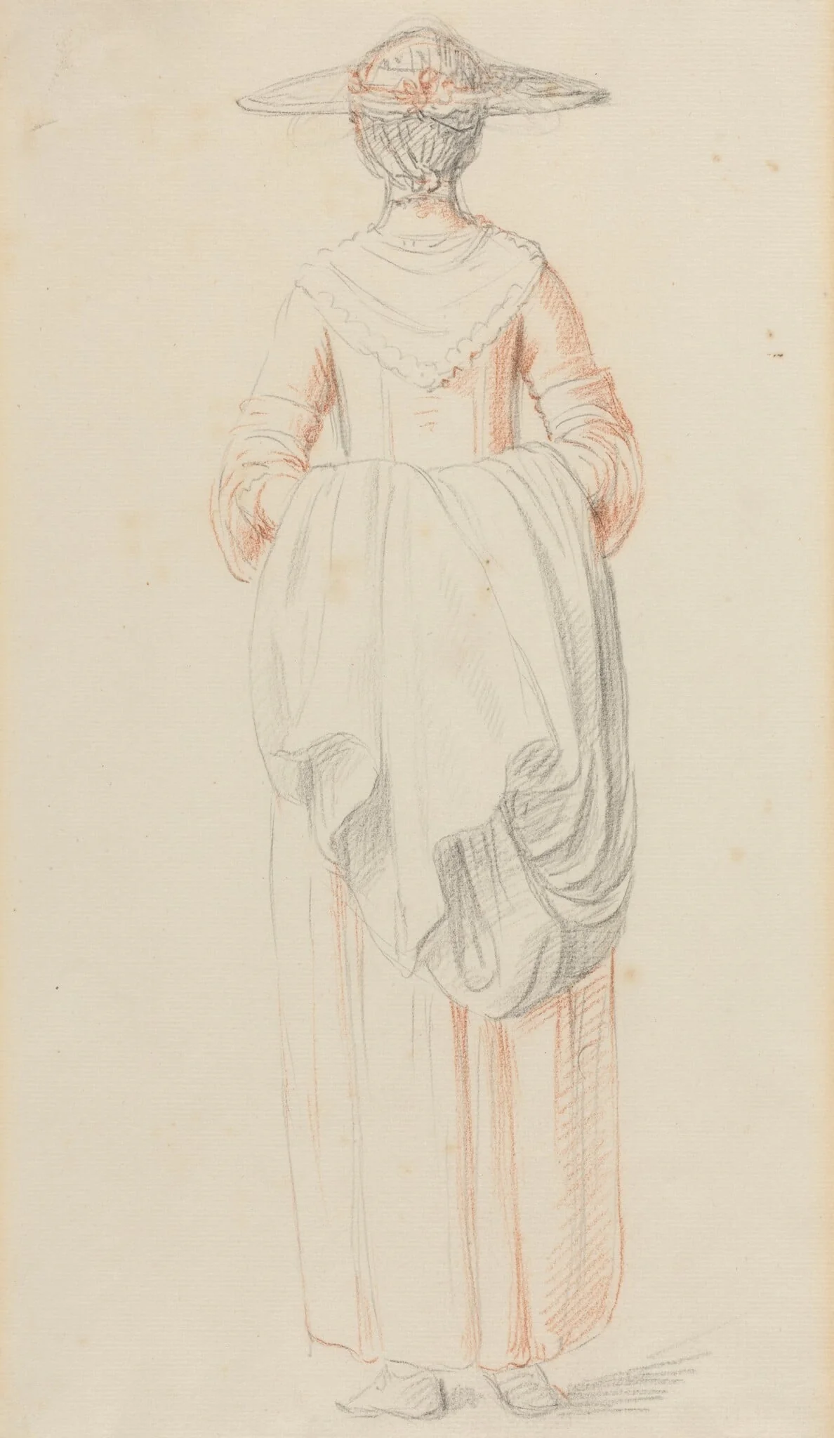 Lady Holding Her Cloak from Behind