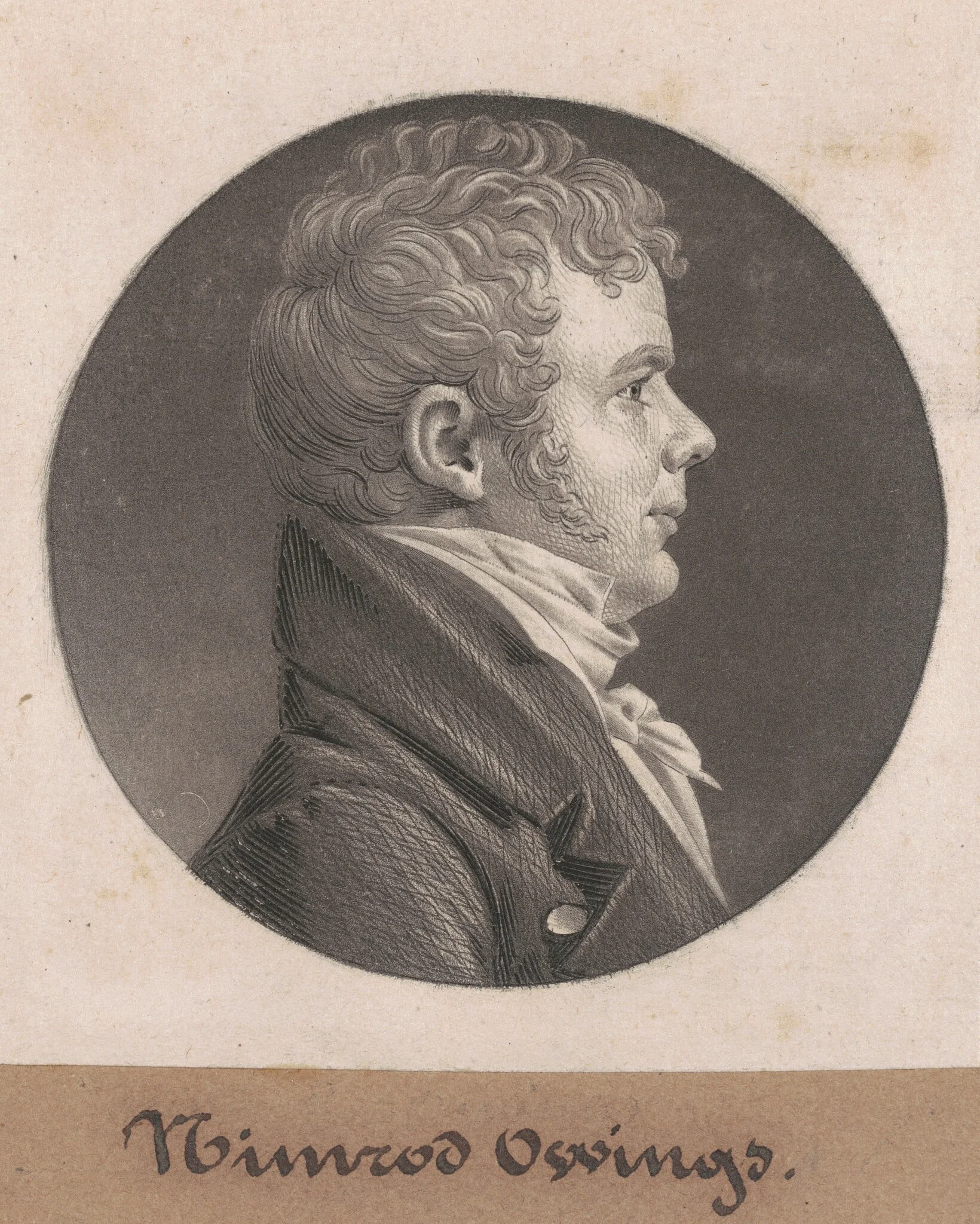 Isaac Van Bibber, by Charles Balthazar Julien Févret de Saint-Mémin, ink, 1803