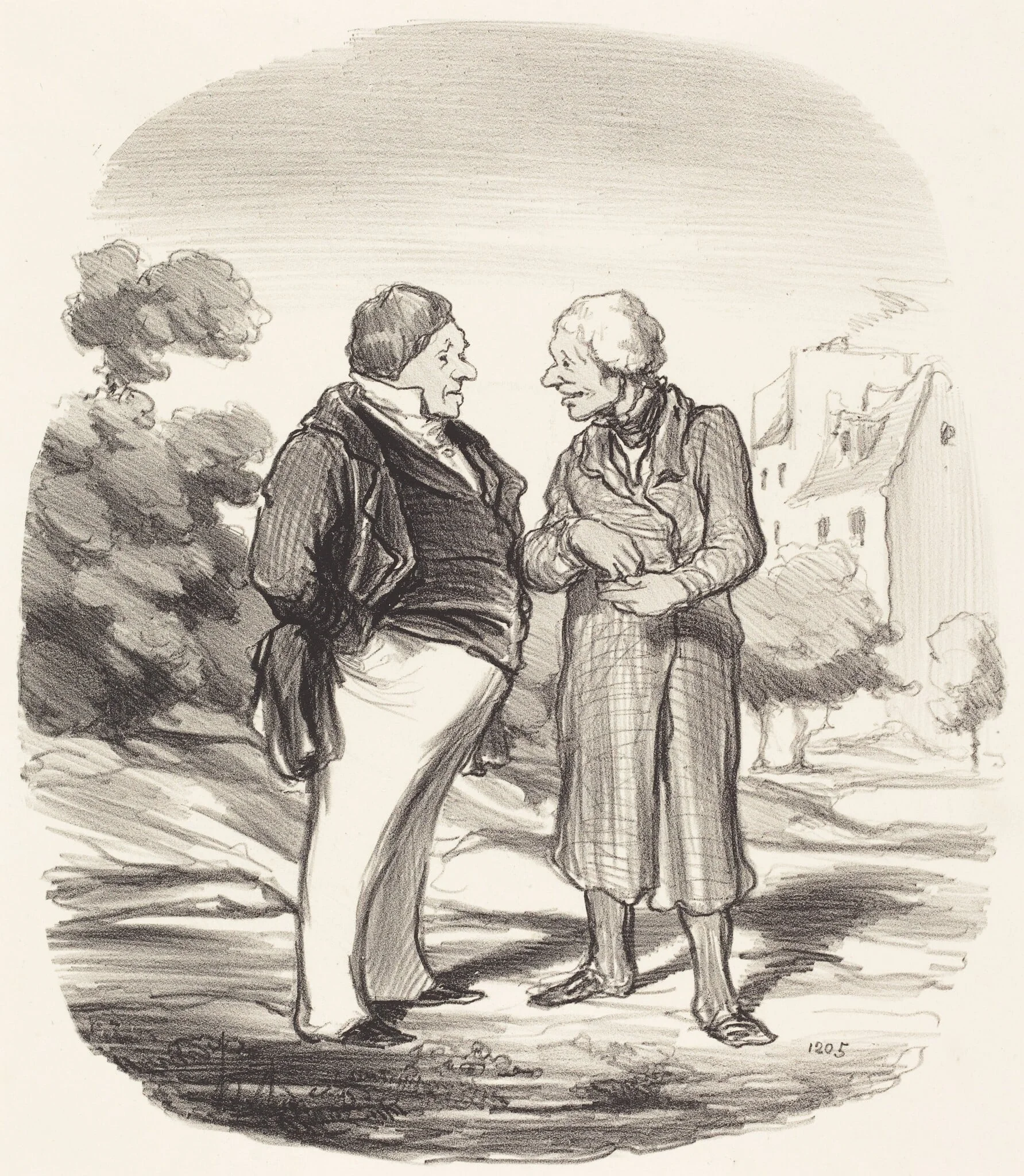 Actionnaires Californiens, by Honoré Daumier, ink, 1850