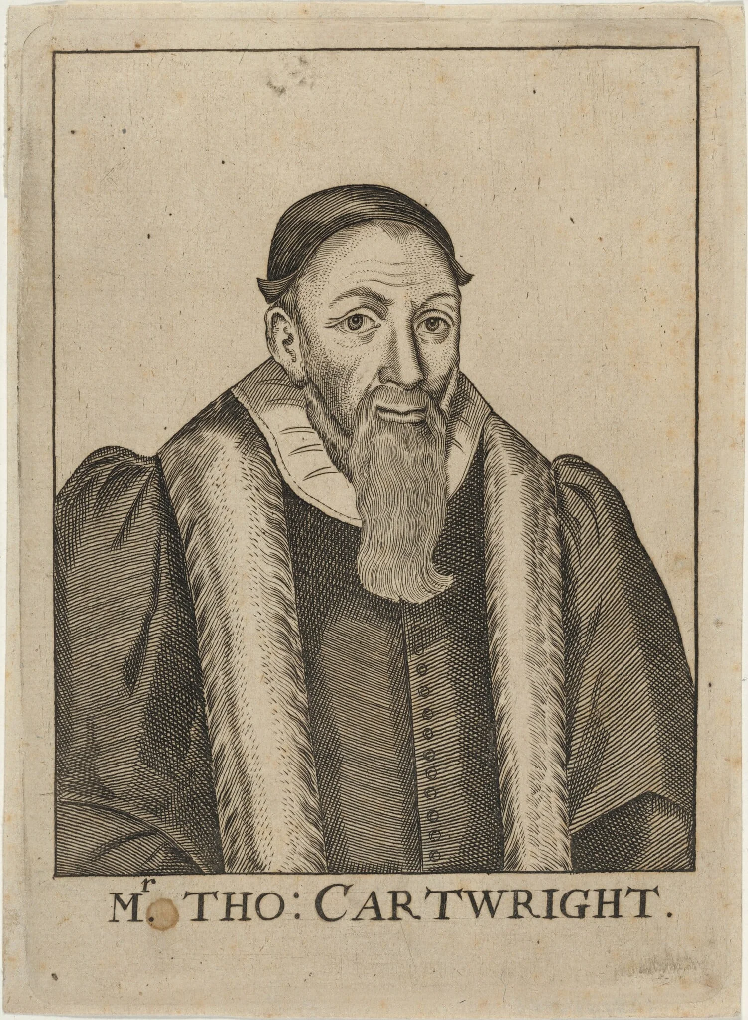 Thomas Cartwright, Puritan Divine, by Unknown 19th Century, ink, 1673