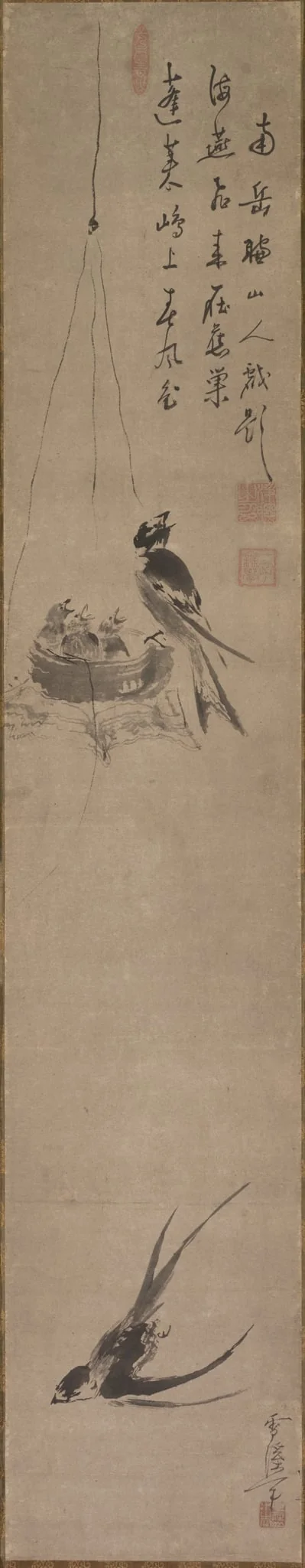 Swallows, by Yamaguchi Sekkei, unspecified, 1698