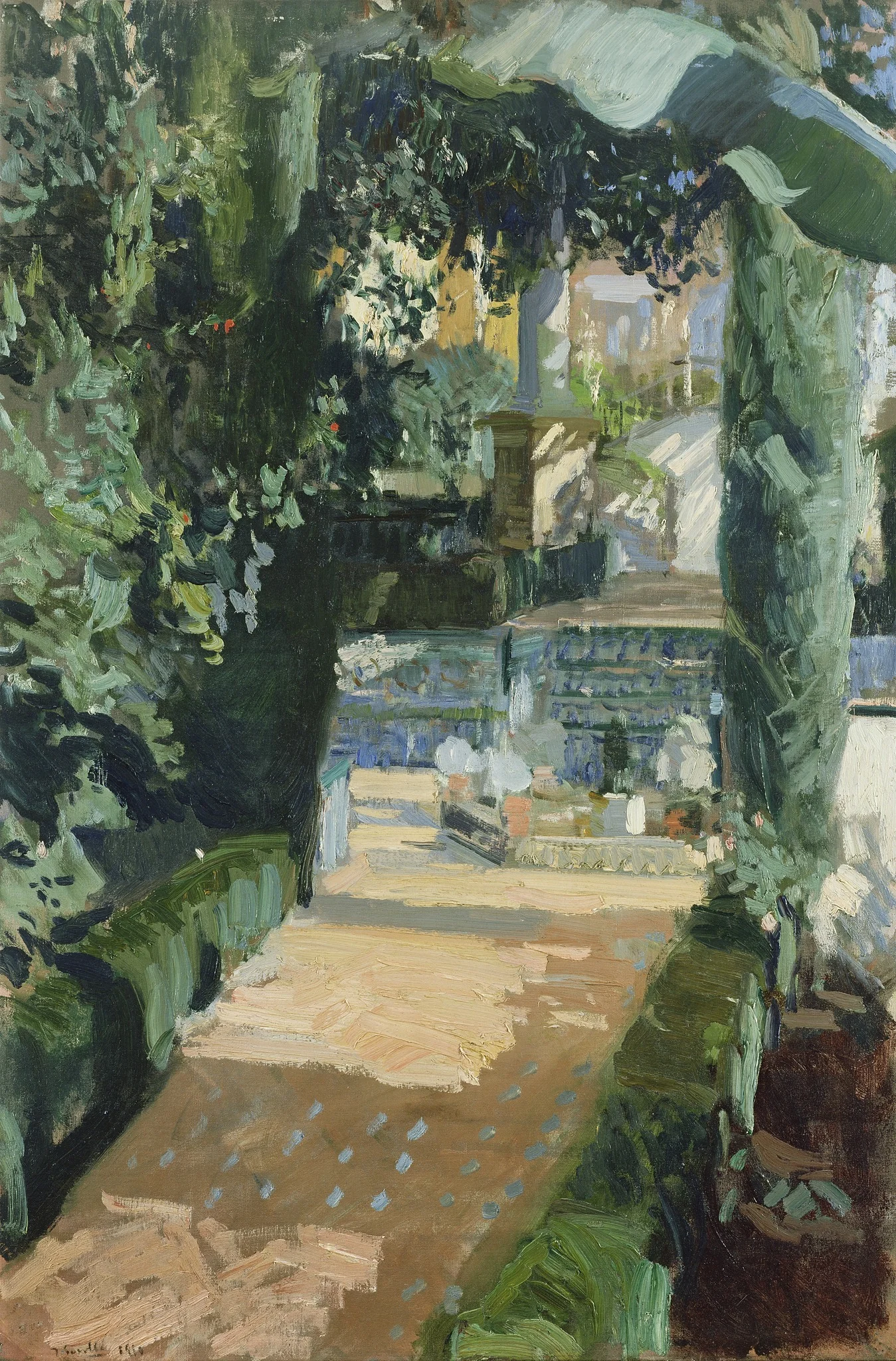 Court of the Dances, Alcázar, Sevilla, by Joaquín Sorolla, oil, 1910