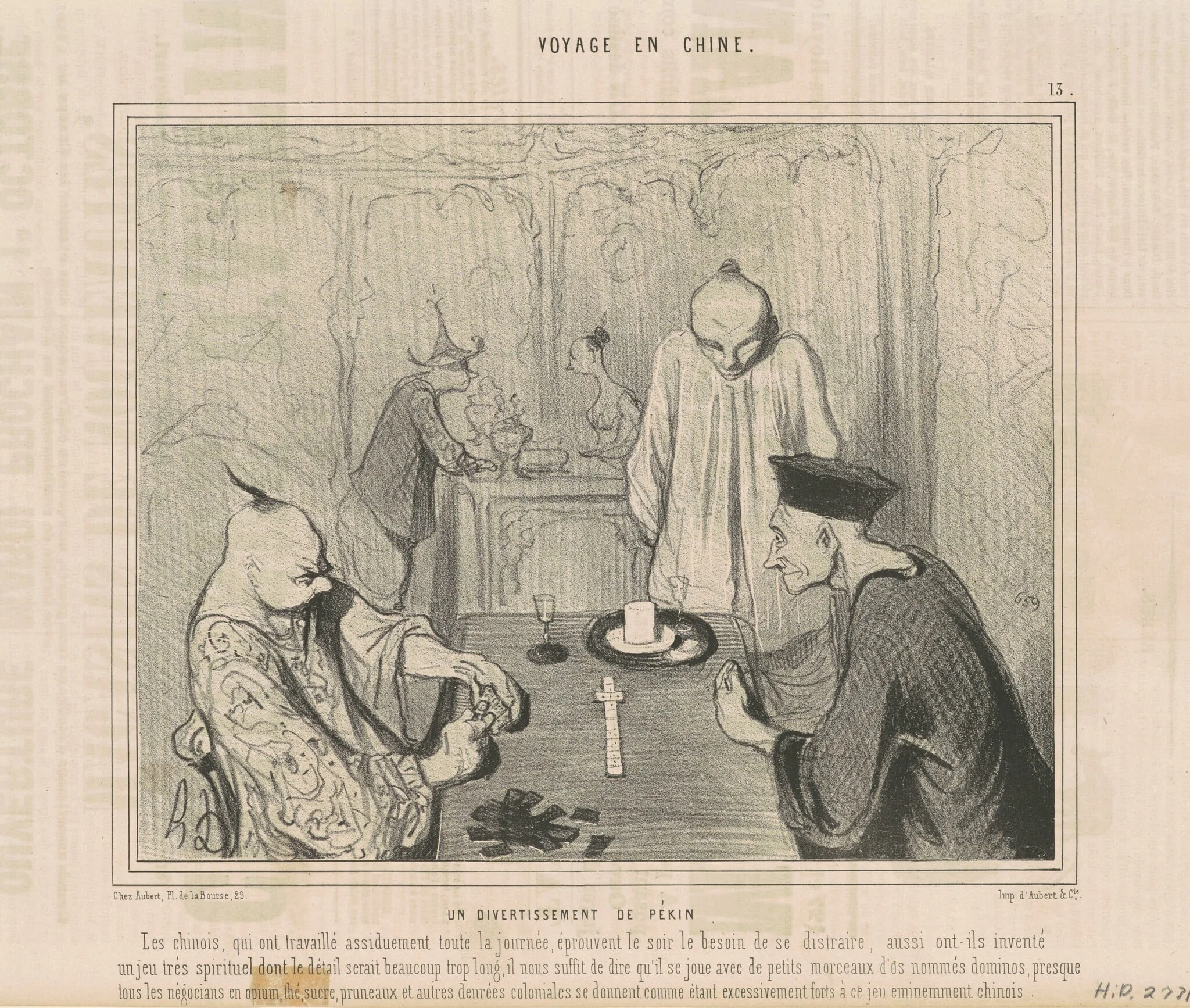 Un divertissement de pékin, by Honoré Daumier, ink, 1844