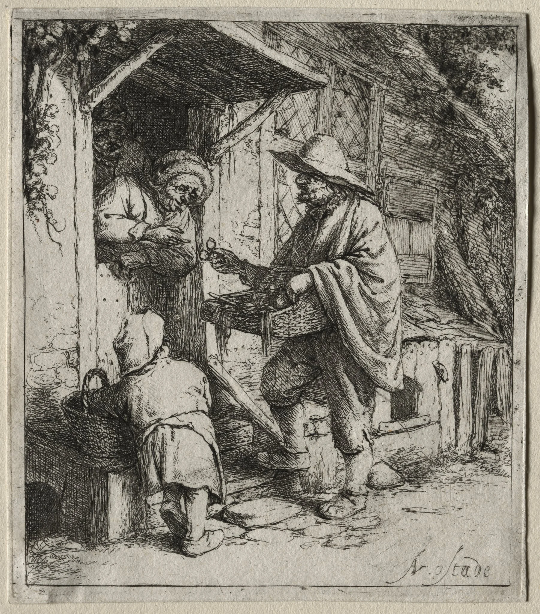 The Spectacle Seller, by Adriaen van Ostade, 1650