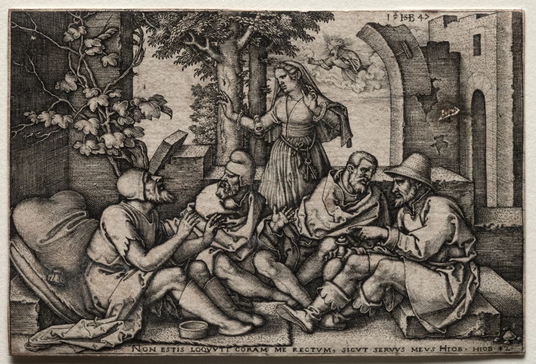 Job and His Friends, by Sebald Beham, 1535