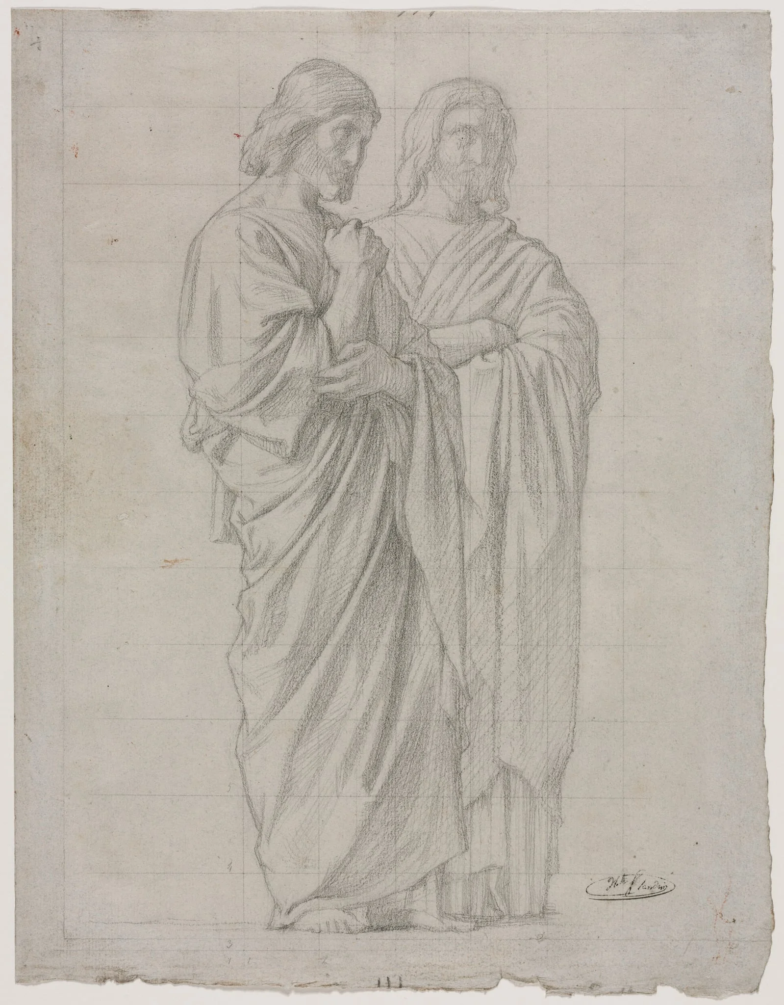 Two Standing Figures (Study for the Left Section of The Mission of the Apostles)