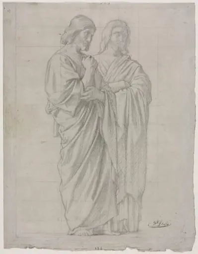 Two Standing Figures (Study for the Left Section of The Mission of the Apostles)