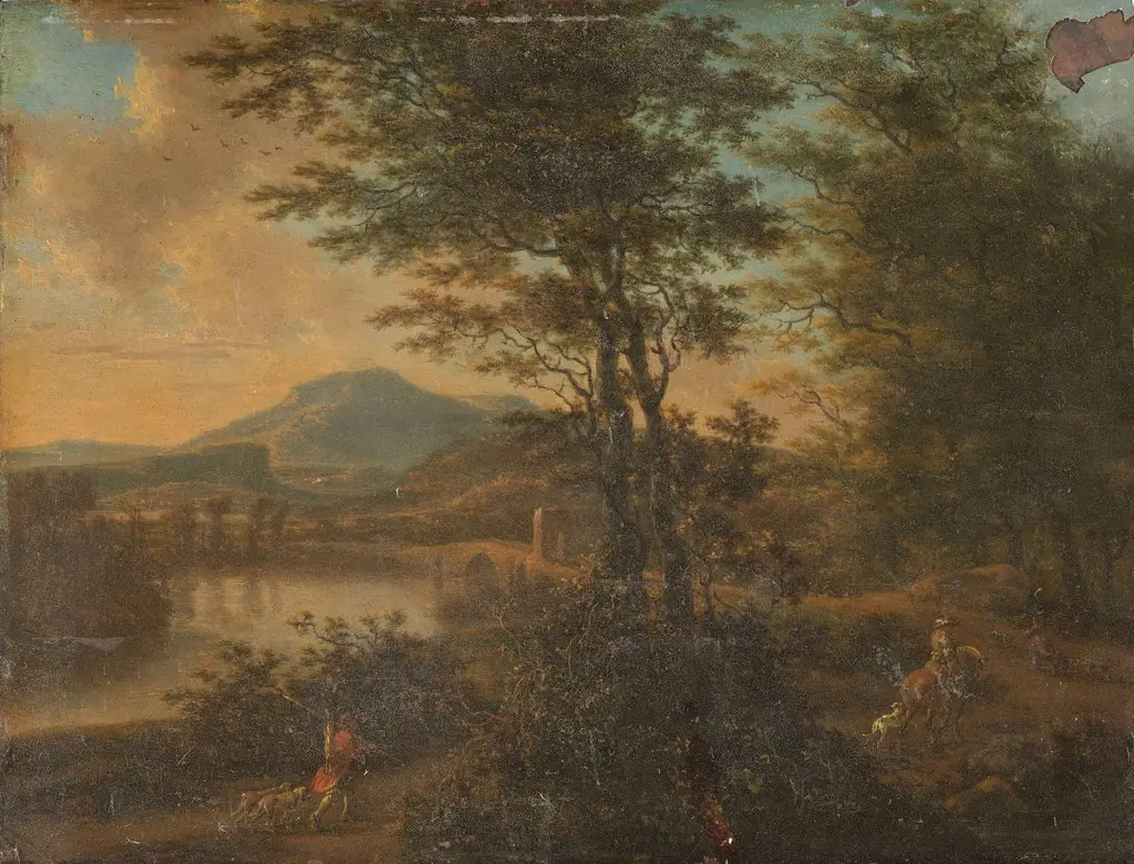 Italian landscape at sunset