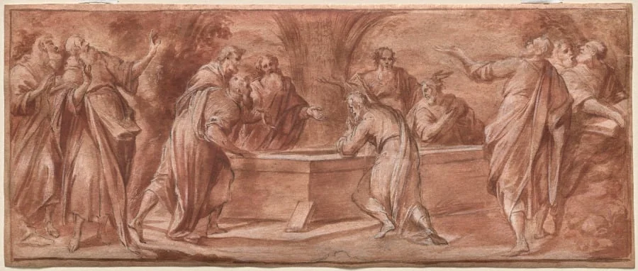 The Apostles Gathered Around the Tomb of the Virgin, by Camillo Procaccini, 1594