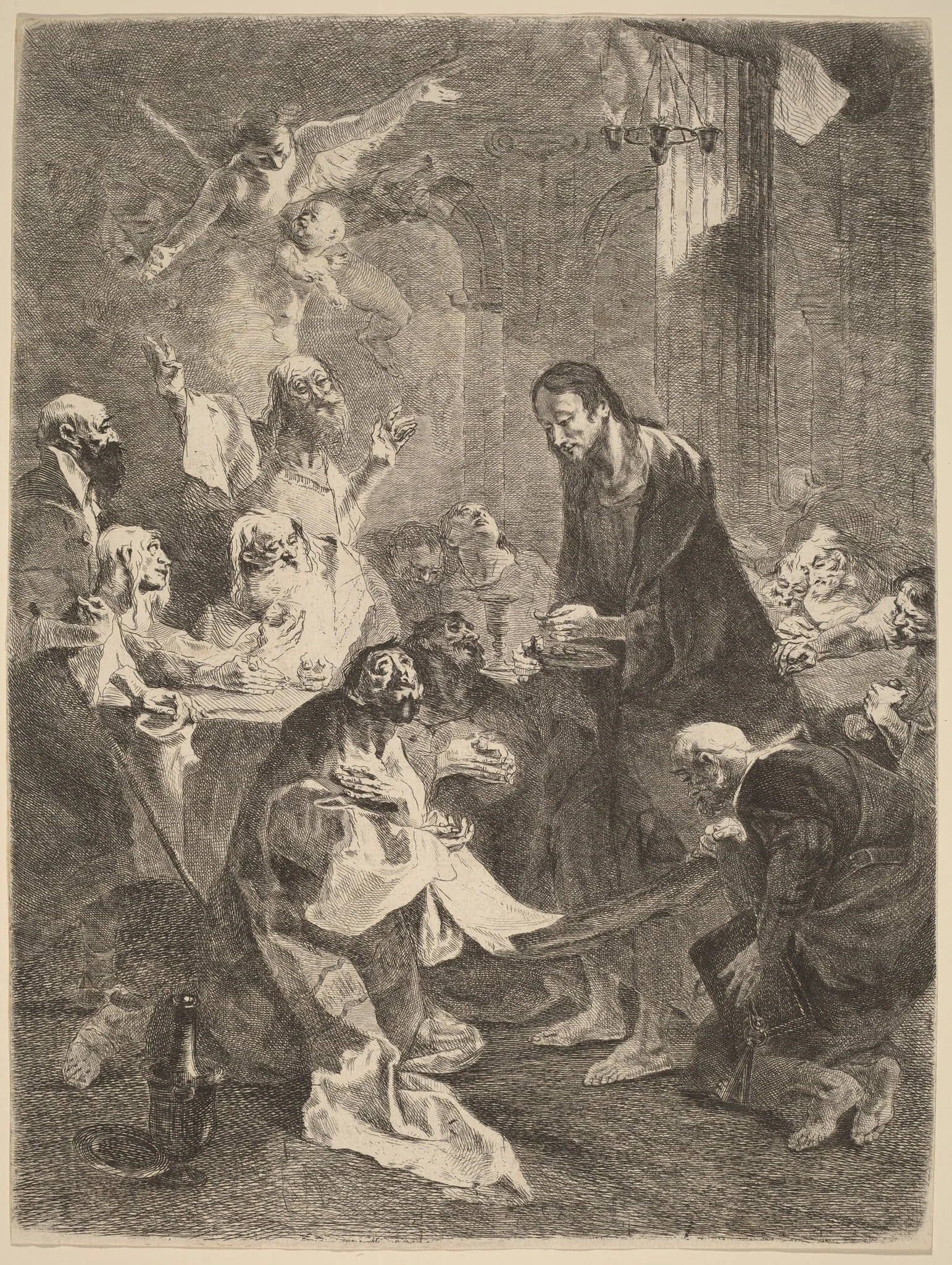 The Institution of the Eucharist, by Franz Anton Maulbertsch, ink, 1765