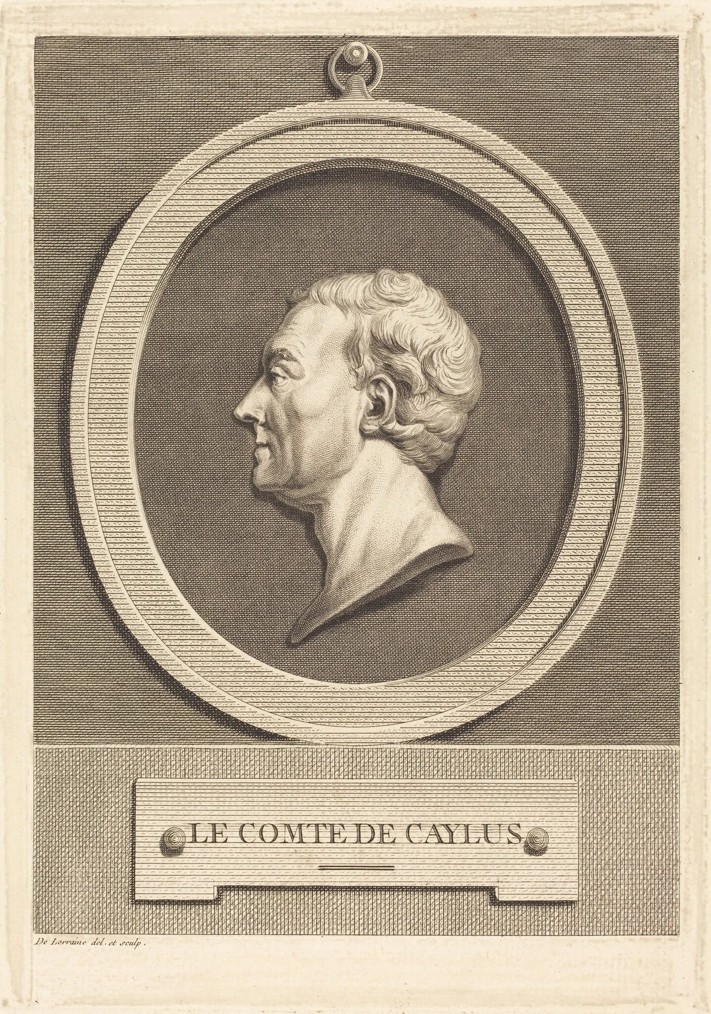 Le Comte de Caylus, by Jean-Baptiste de Lorraine, ink, 1777