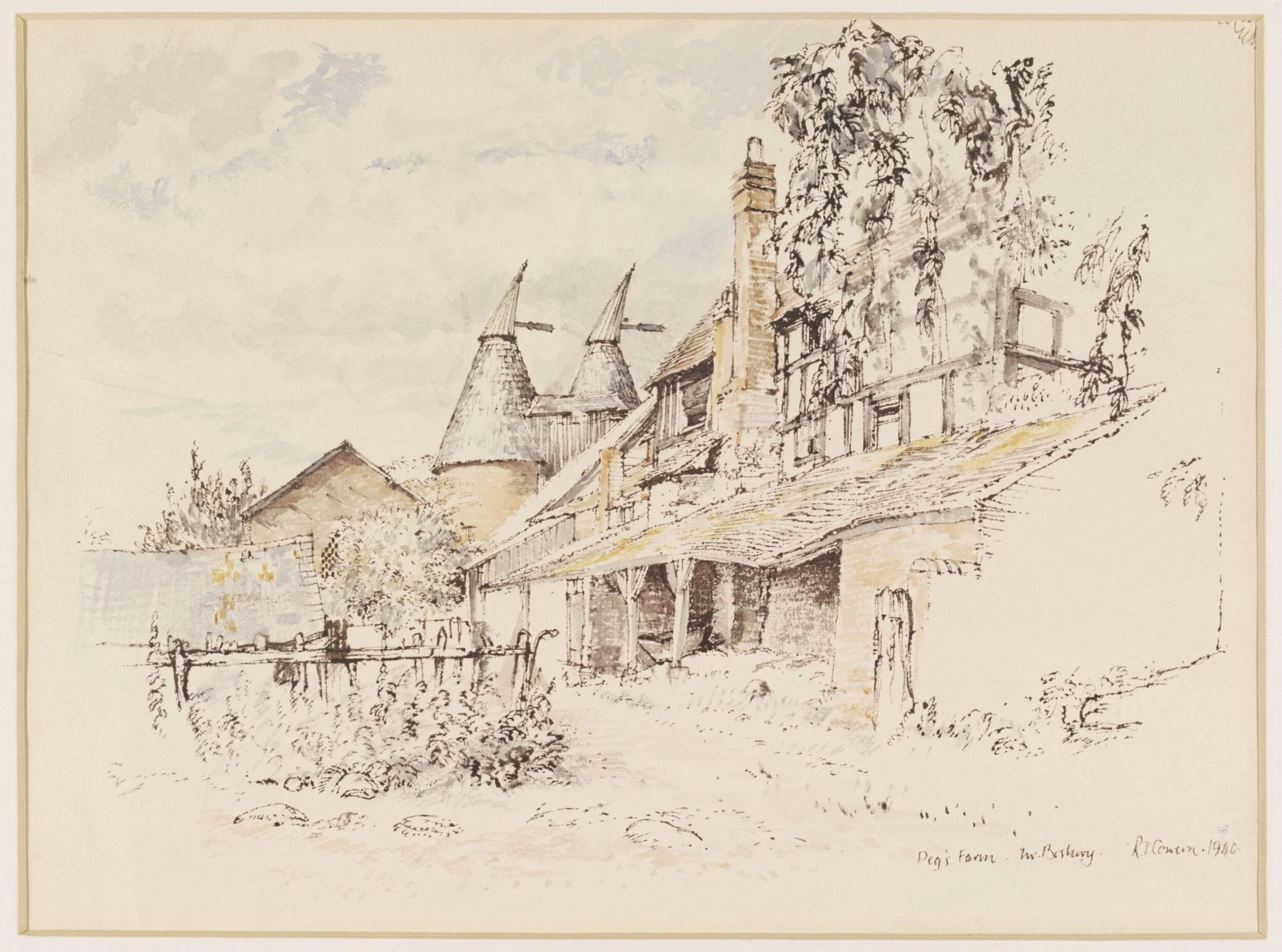 Peg's Farm near Bosbury, by Cowern, watercolor, 1940