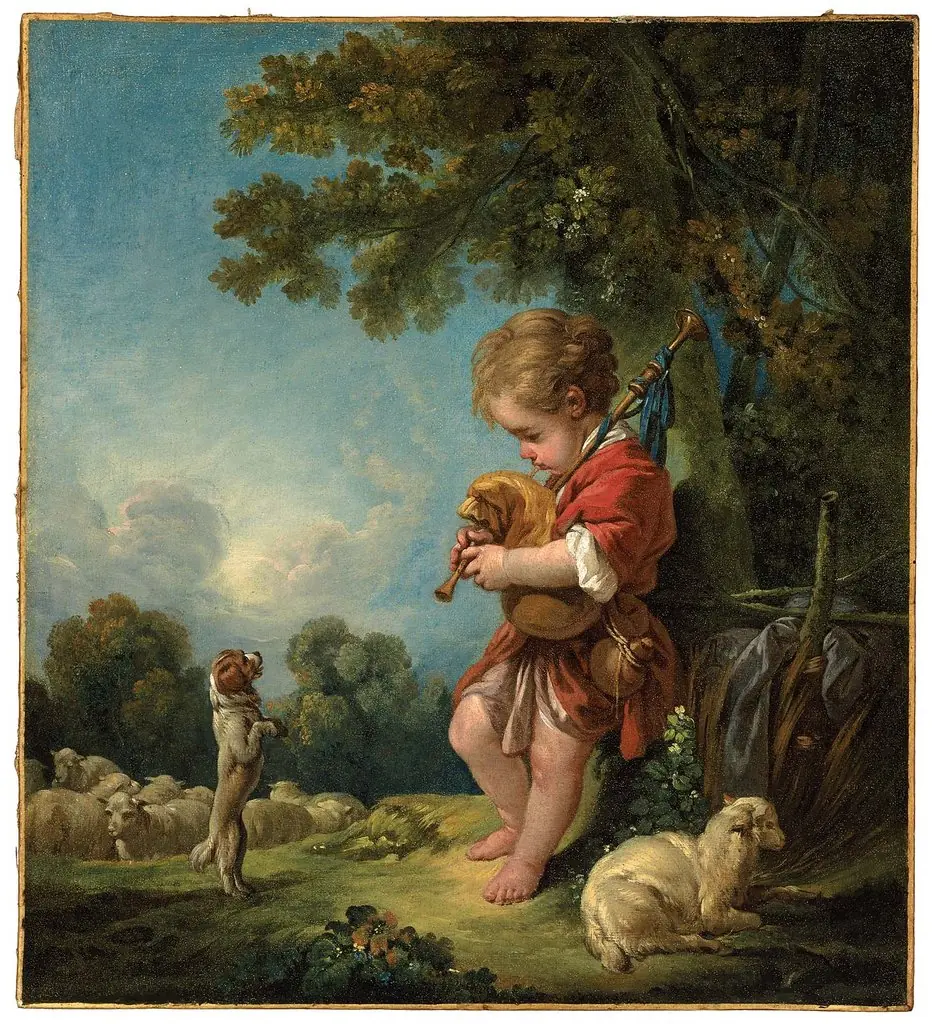 Shepherd Boy Playing Bagpipes