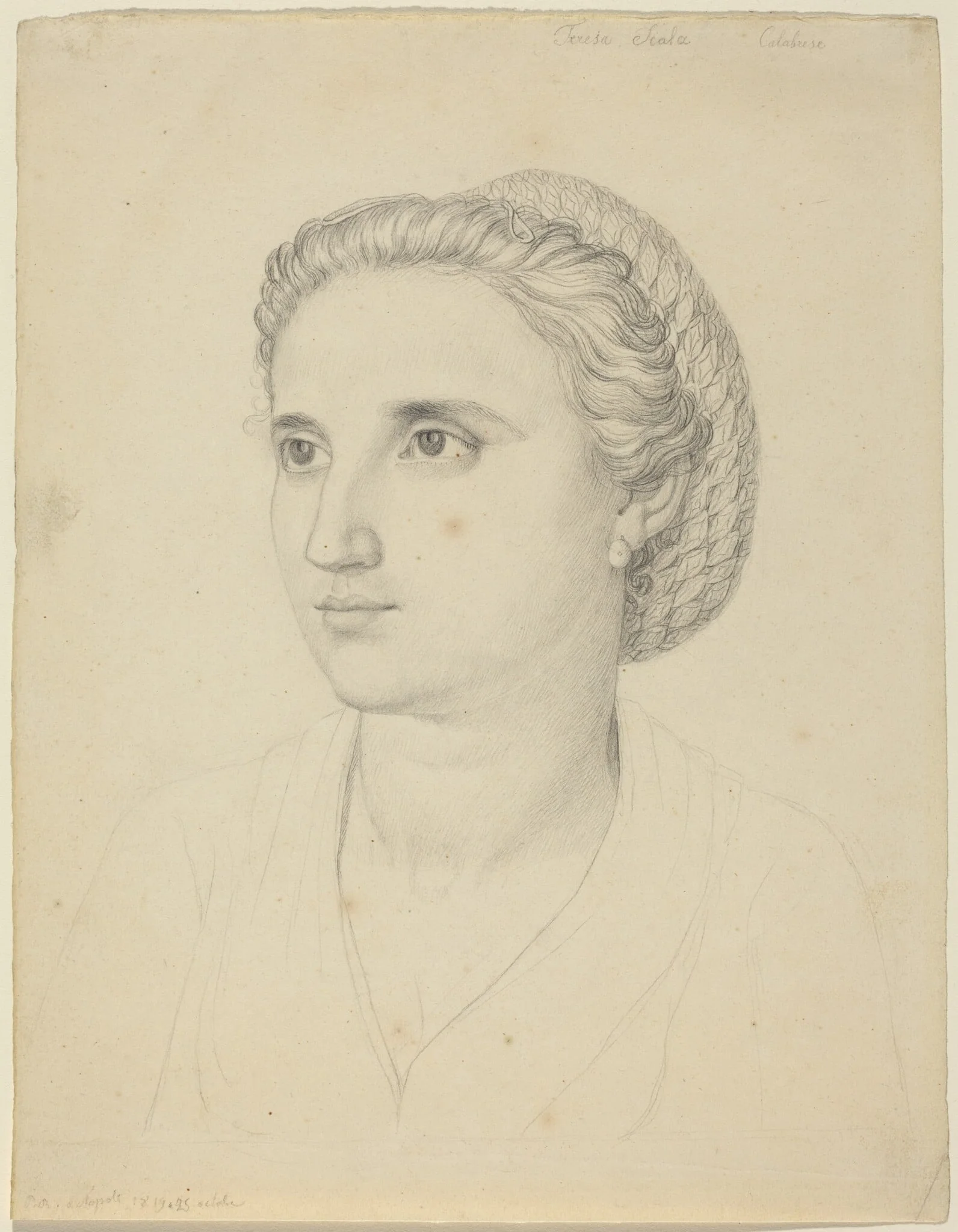 Teresa Scala, Calabrese, by Peter Rittig, graphite, 1819