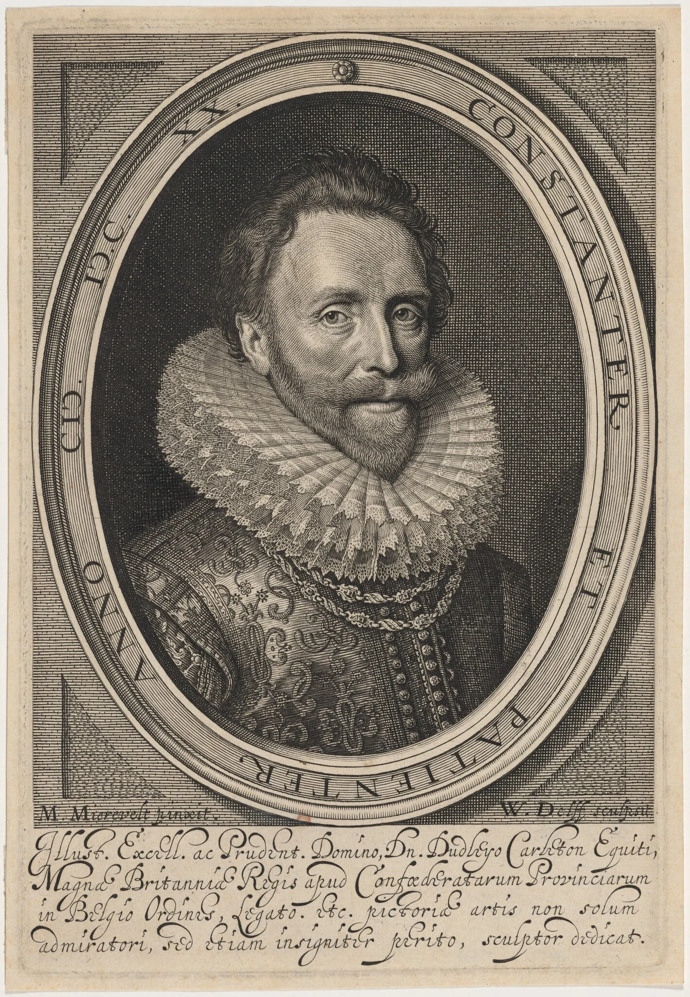 Sir Dudley Carleton, Viscount Dorchester, by Willem Jacobsz Delff, ink, 1609