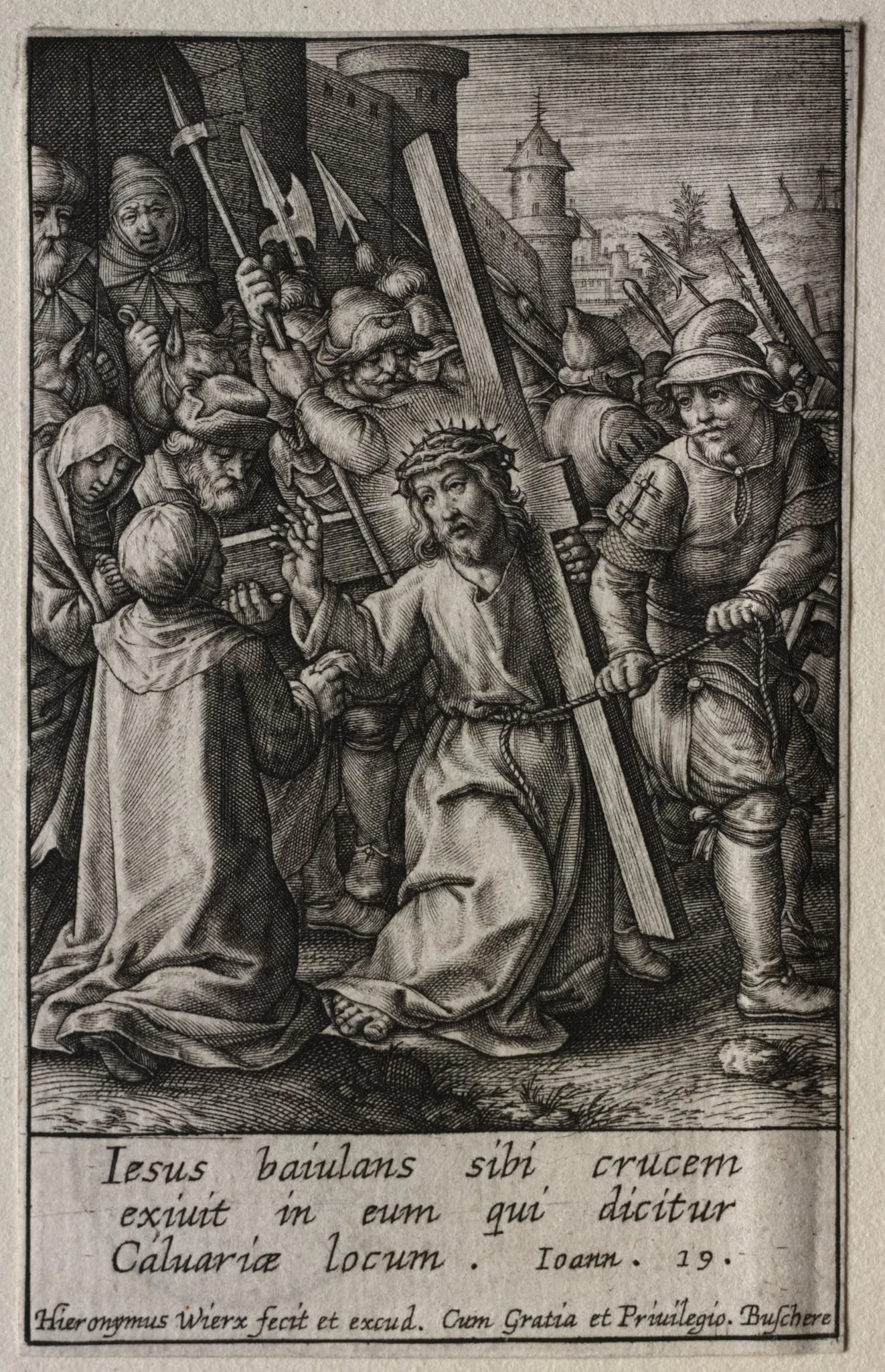 The Passion: Christ Carrying the Cross, by Hieronymus Wierix, 1619