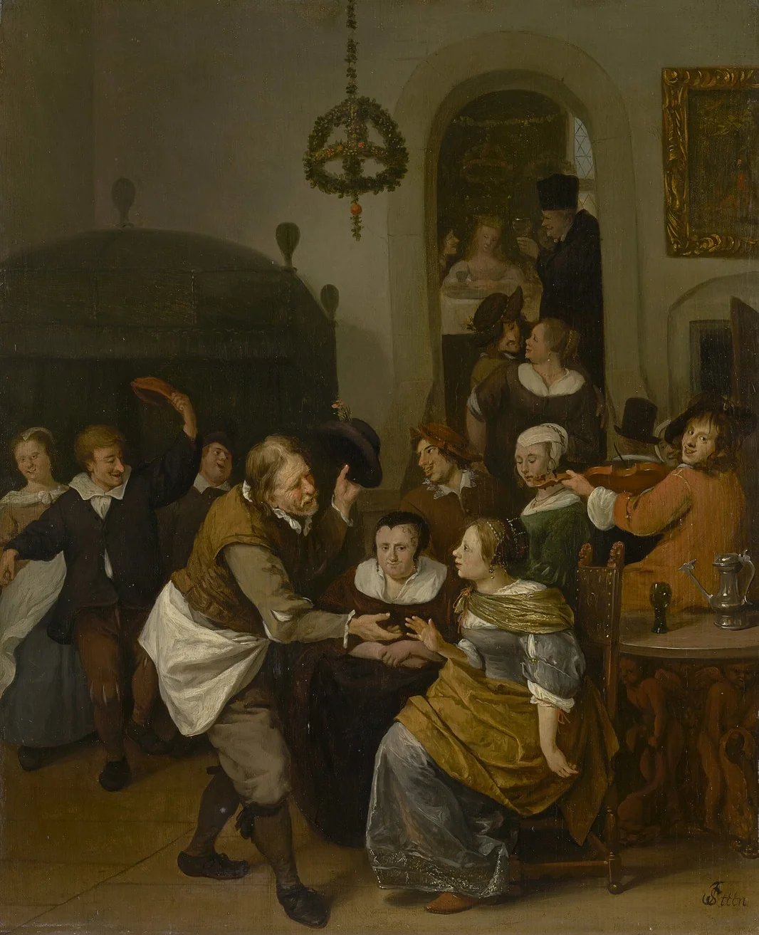 The wedding party, by Jan Steen, oil, 1660
