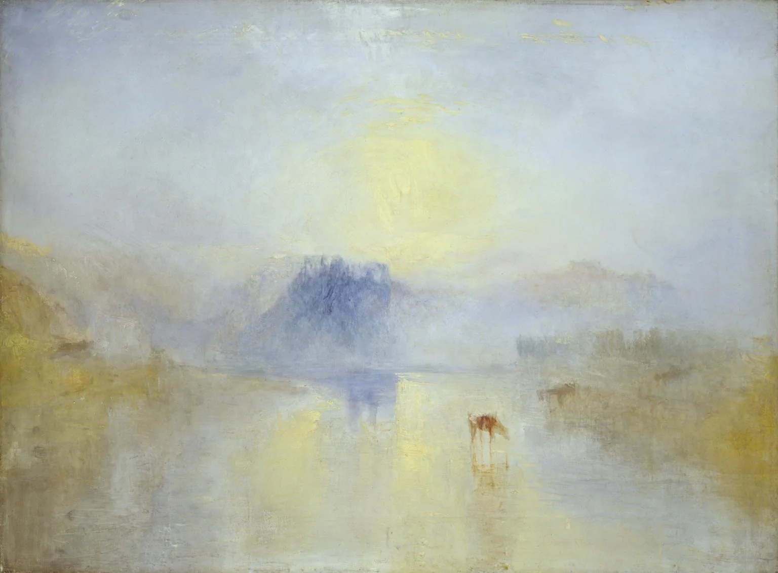 Norham Castle, Sunrise, by Joseph Mallord William Turner, oil, 1845