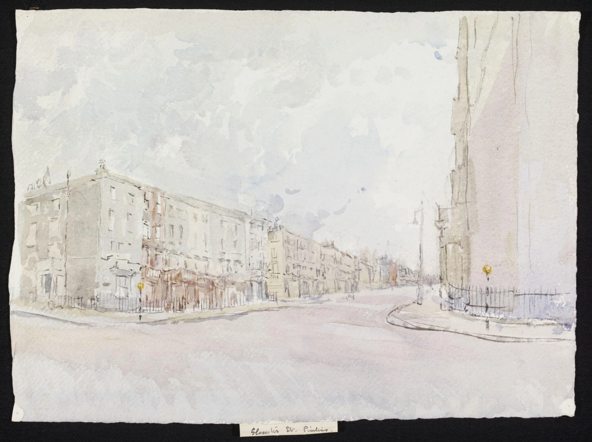 Gloucester Street, Pimlico, by Ediss, watercolor, 1942
