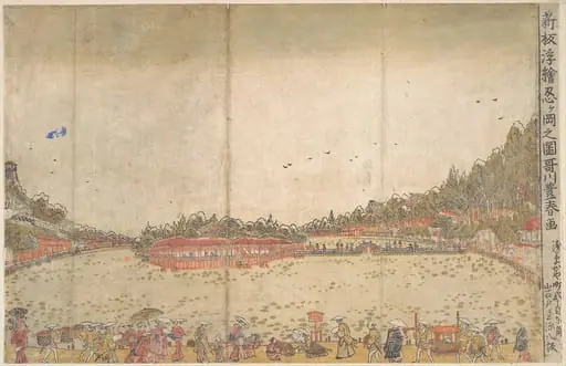 新板浮絵忍ヶ岡之圖|Perspective Print: Shinobazu Pond