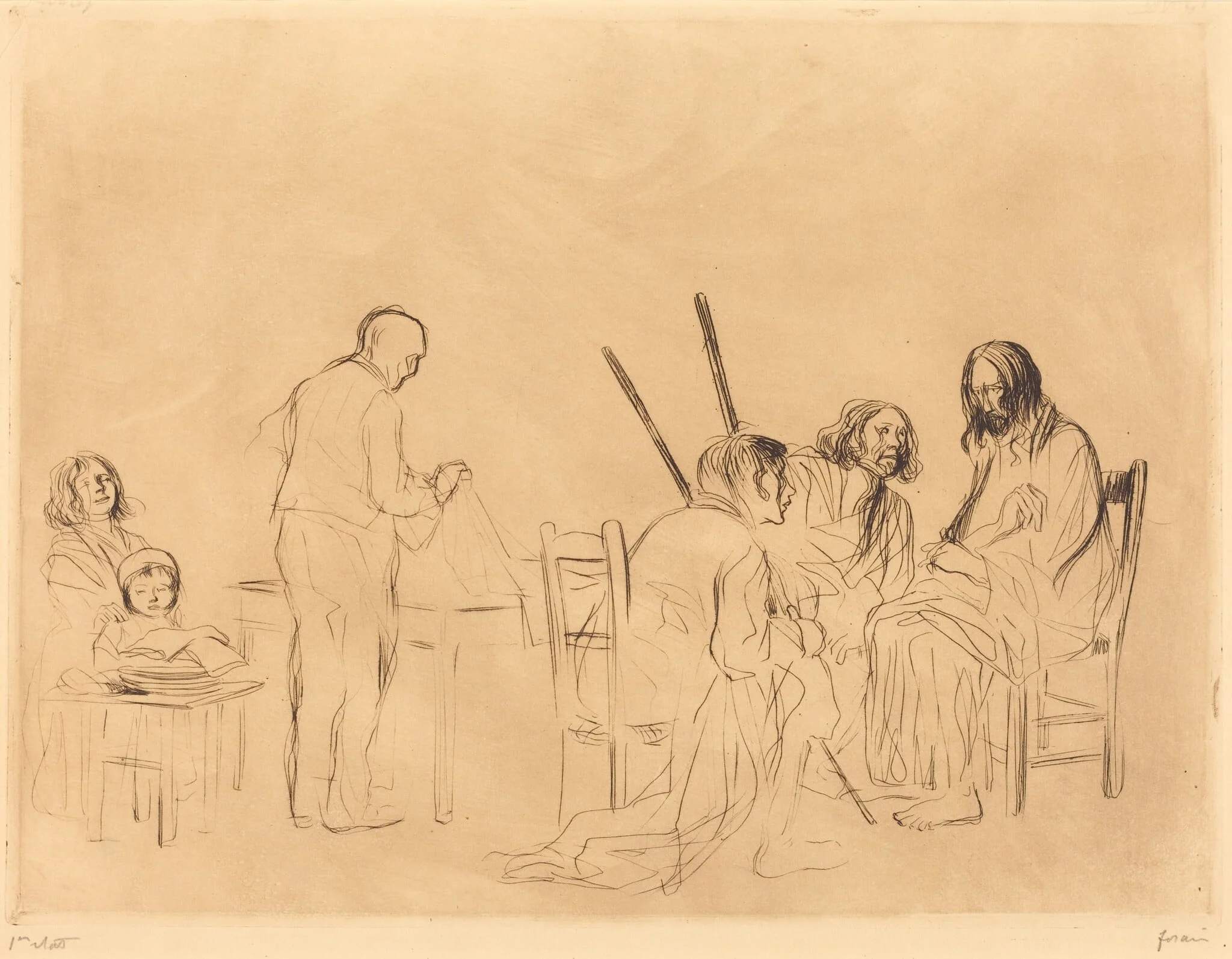 Avant le repas à Emmaus (1ère planche) (Before the Supper at Emmaus) (first plate)