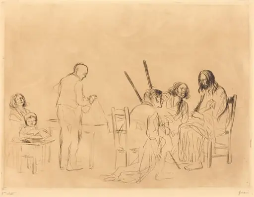 Avant le repas à Emmaus (1ère planche) (Before the Supper at Emmaus) (first plate)