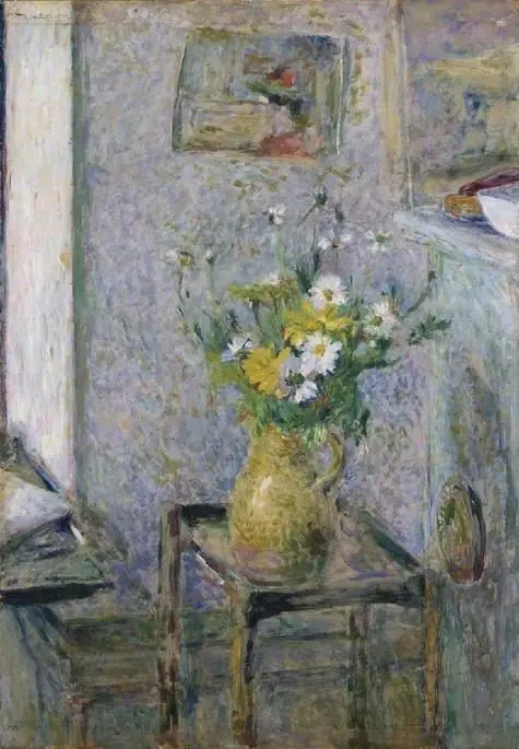 Pot de grès et fleurs