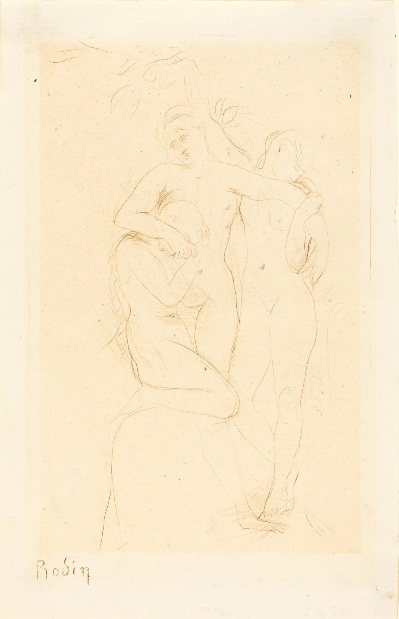 Ames du Purgatoire, by Auguste Rodin, ink, 1893