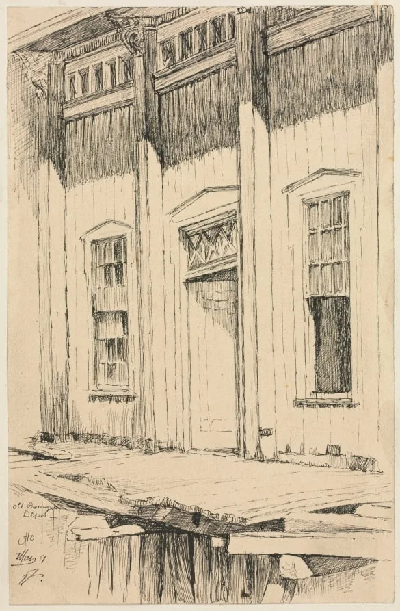 Old Passenger Depot, Cleveland, by Otto Henry Bacher, 1887