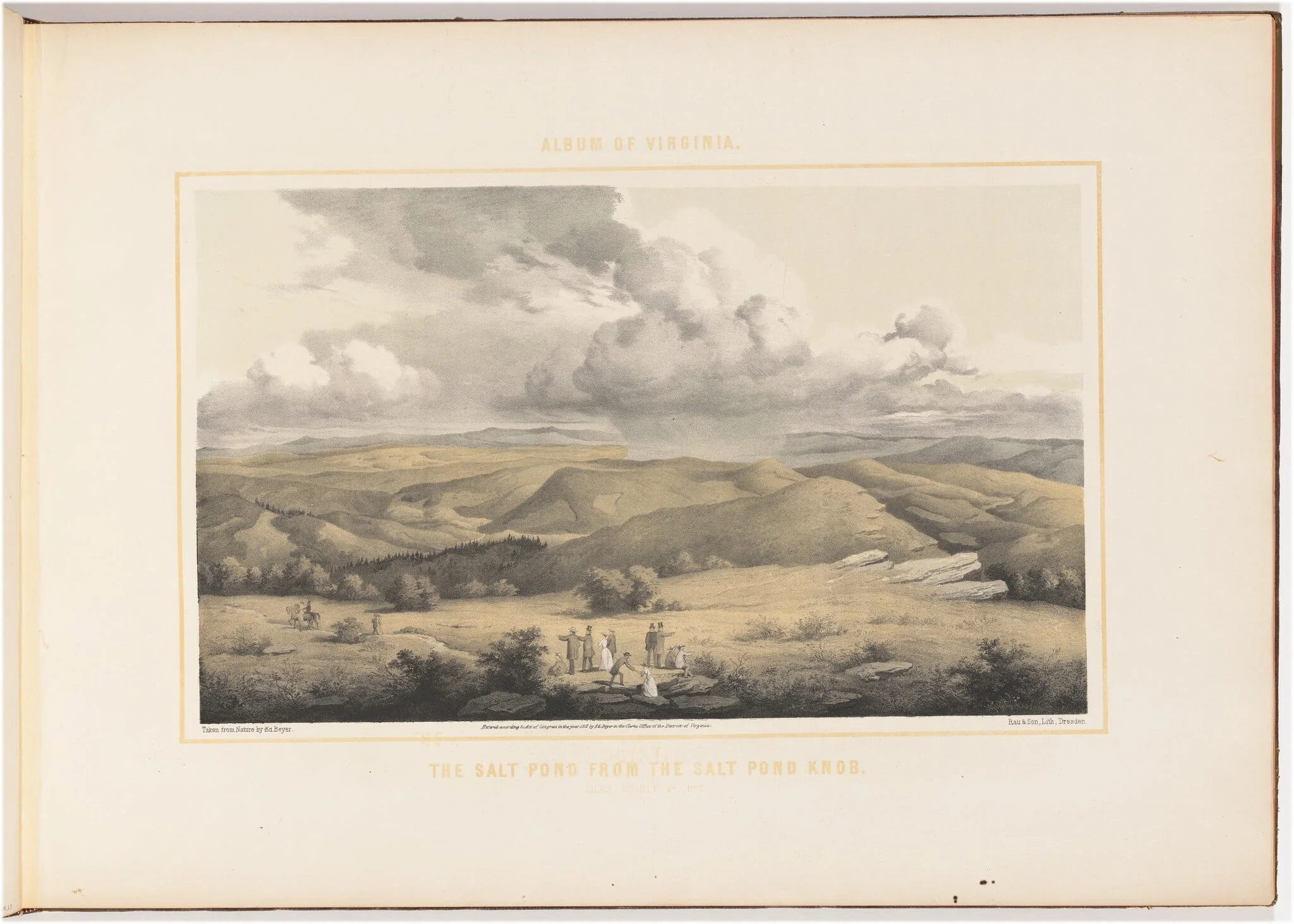 The Salt Pond from the Salt Pond Knob, No. 2, by Edward Beyer, ink, 1857